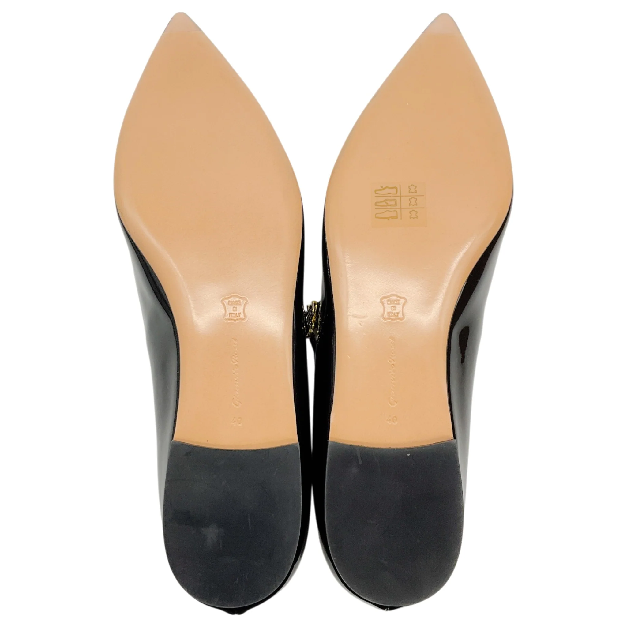 Gianvito Rossi Black Patent Leather Ribbon Jane Flats - Image 7