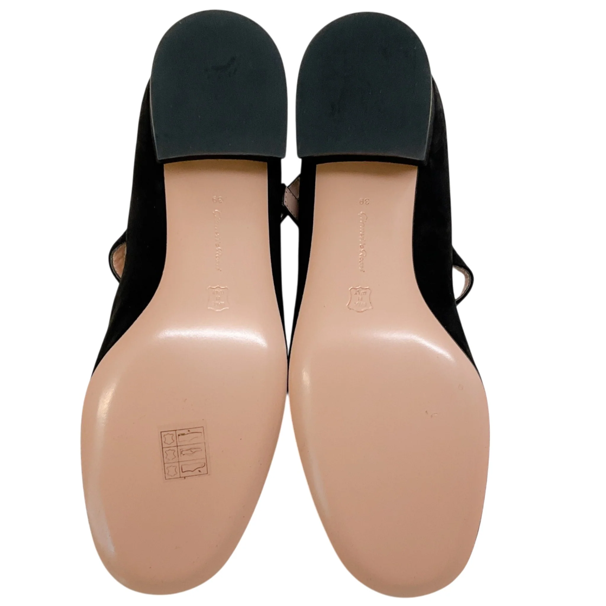 Gianvito Rossi Black Suede Mary Ribbon Pumps - Image 8