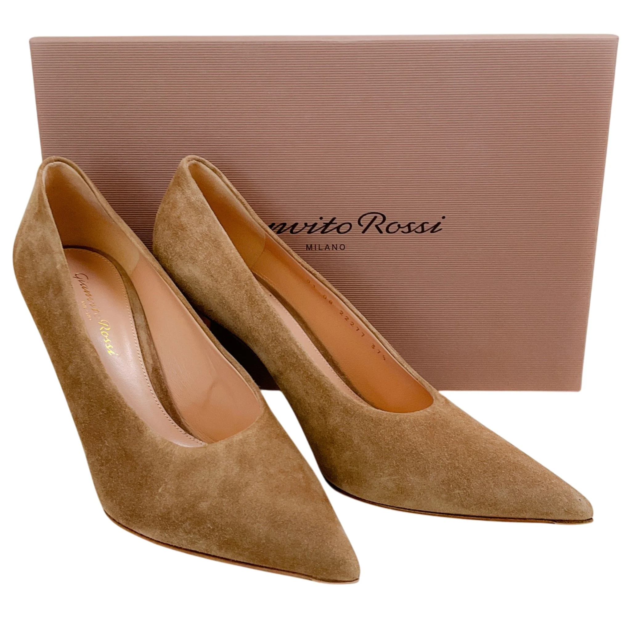 Gianvito Rossi Camel Suede Robbie Pumps - Image 6