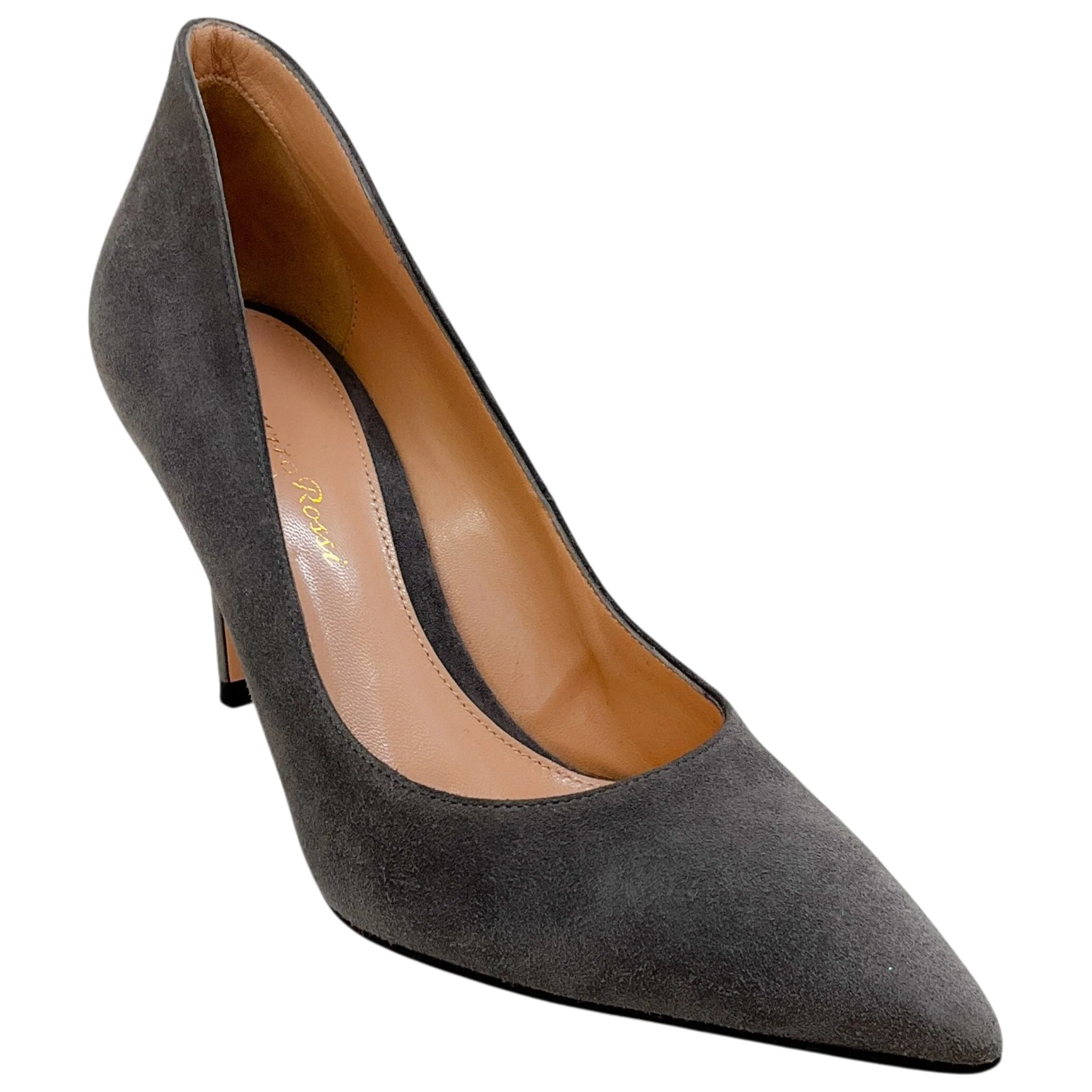 Gianvito Rossi Grey Suede Ellipsis 85 Pumps