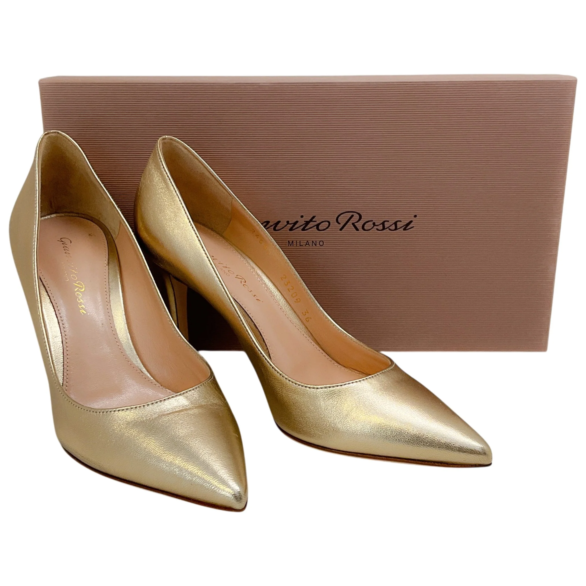 Gianvito Rossi Mekong Gold Leather Gianvito 85 Pumps - Image 6
