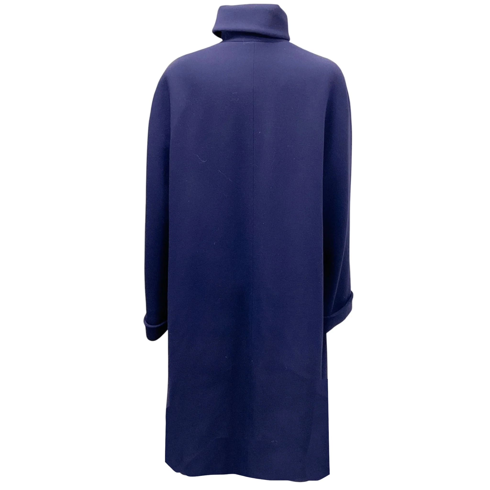 Giorgio Armani Le Collezioni Vintage Indigo Wool Mid Length Coat - Image 3