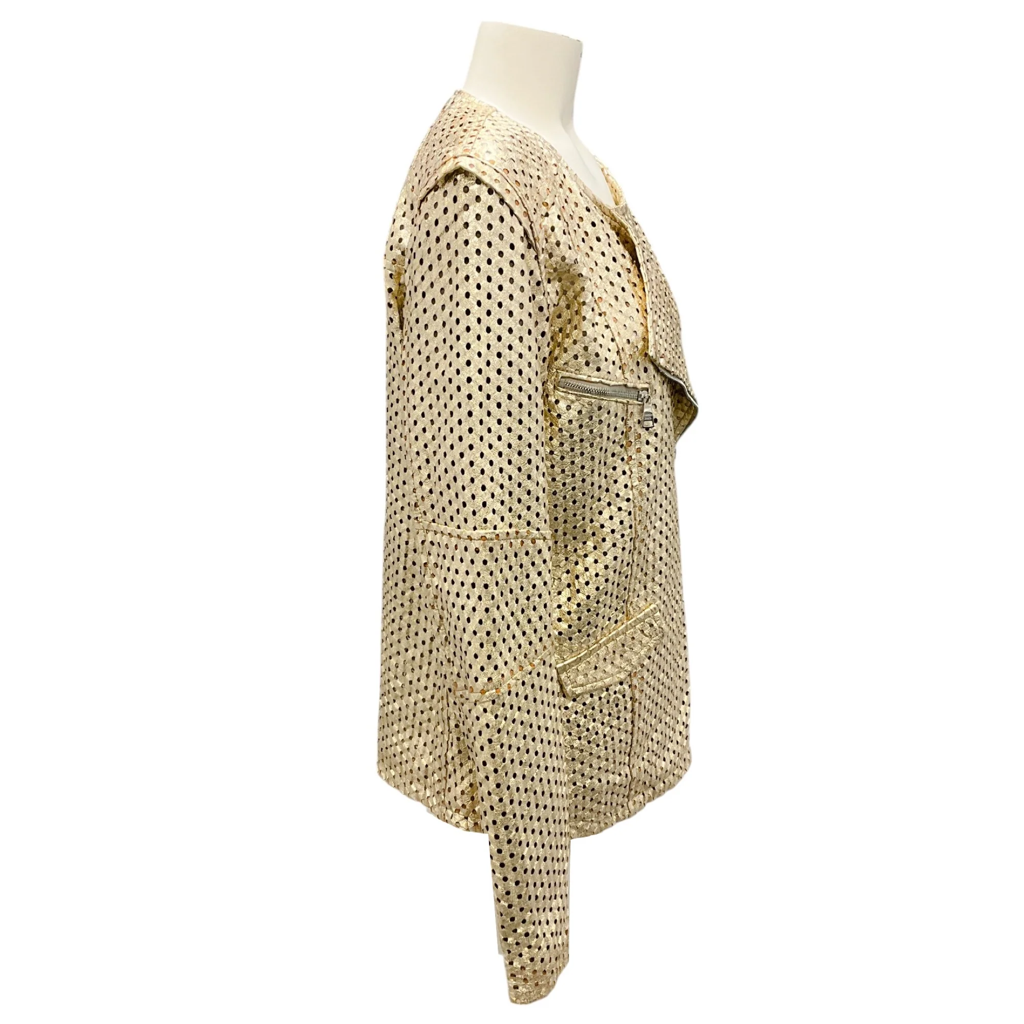 Giorgio Brato Gold Mesh Leather Jacket - Image 2