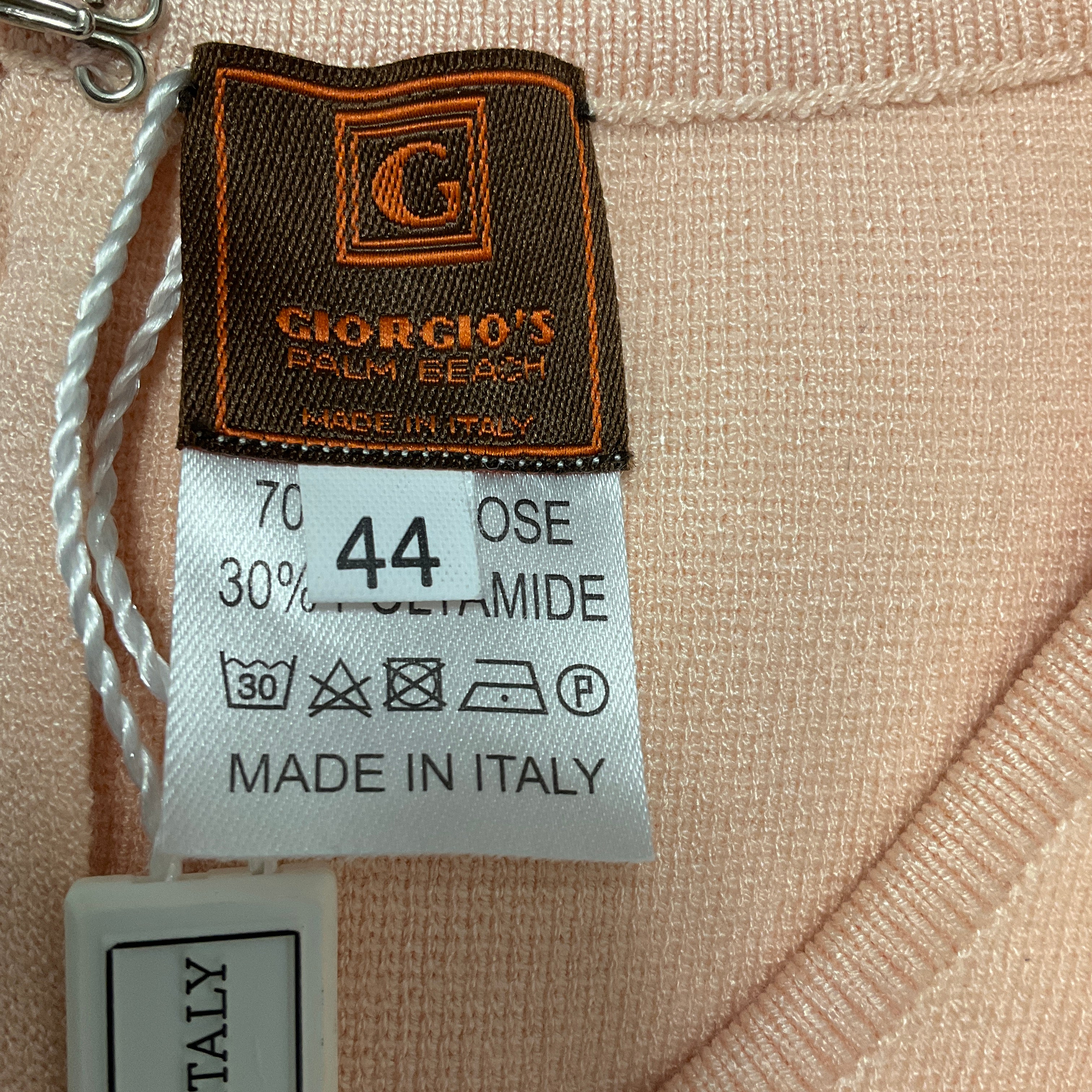 Giorgio's of Palm Beach Light Peach / Nudo Round Neck Sleeveless Knit Dress - Image 4