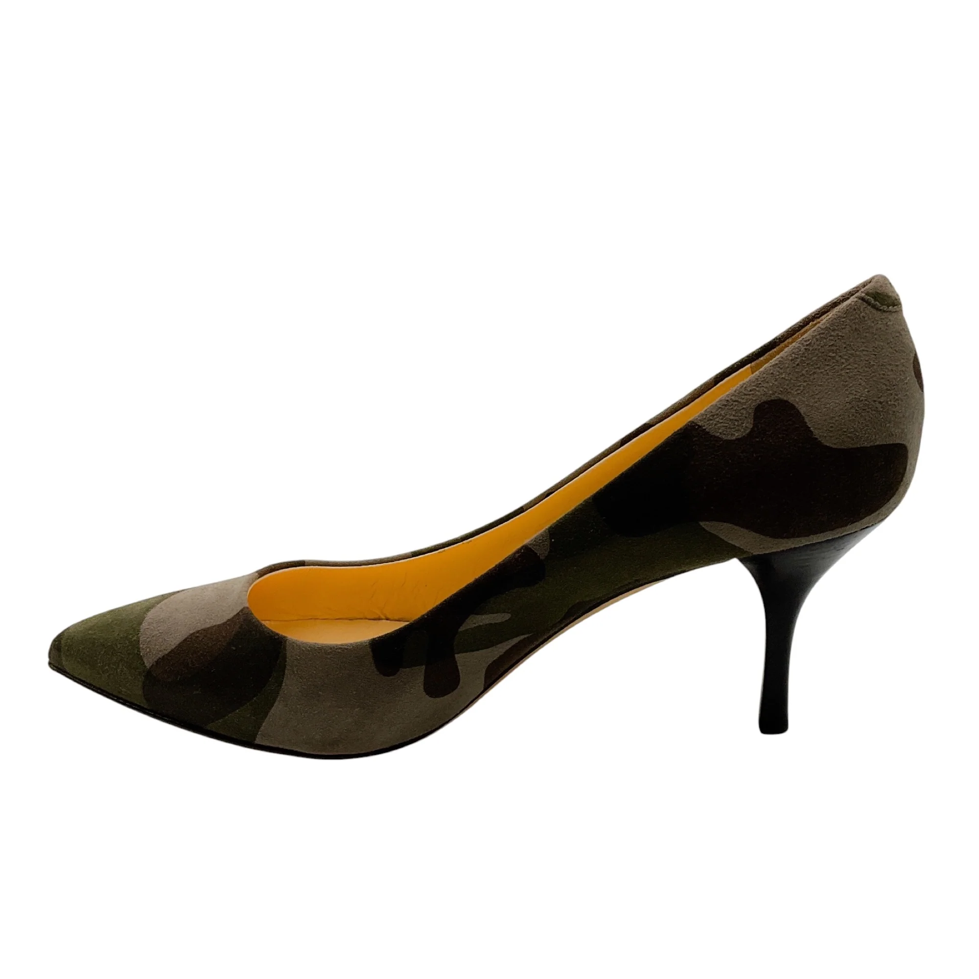 Giuseppe Zanotti Green Camo Suede Pumps - Image 3