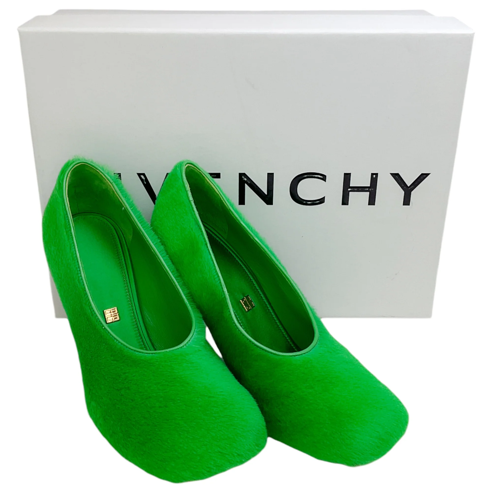 Givenchy Absynthe Green Shearling Show Pumps - Image 6