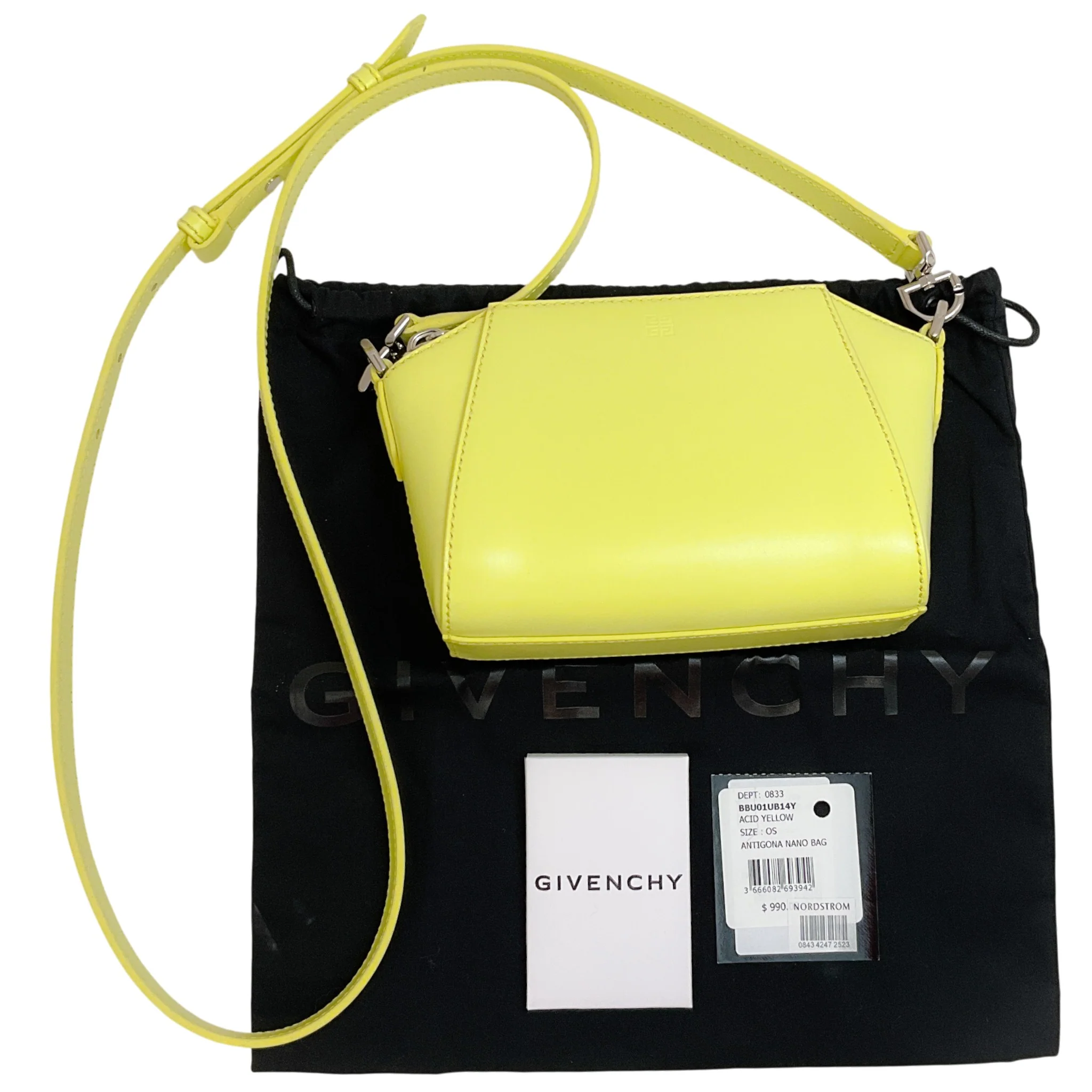 Givenchy Acid Yellow Leather Antigona Nano Crossbody Bag - Image 11