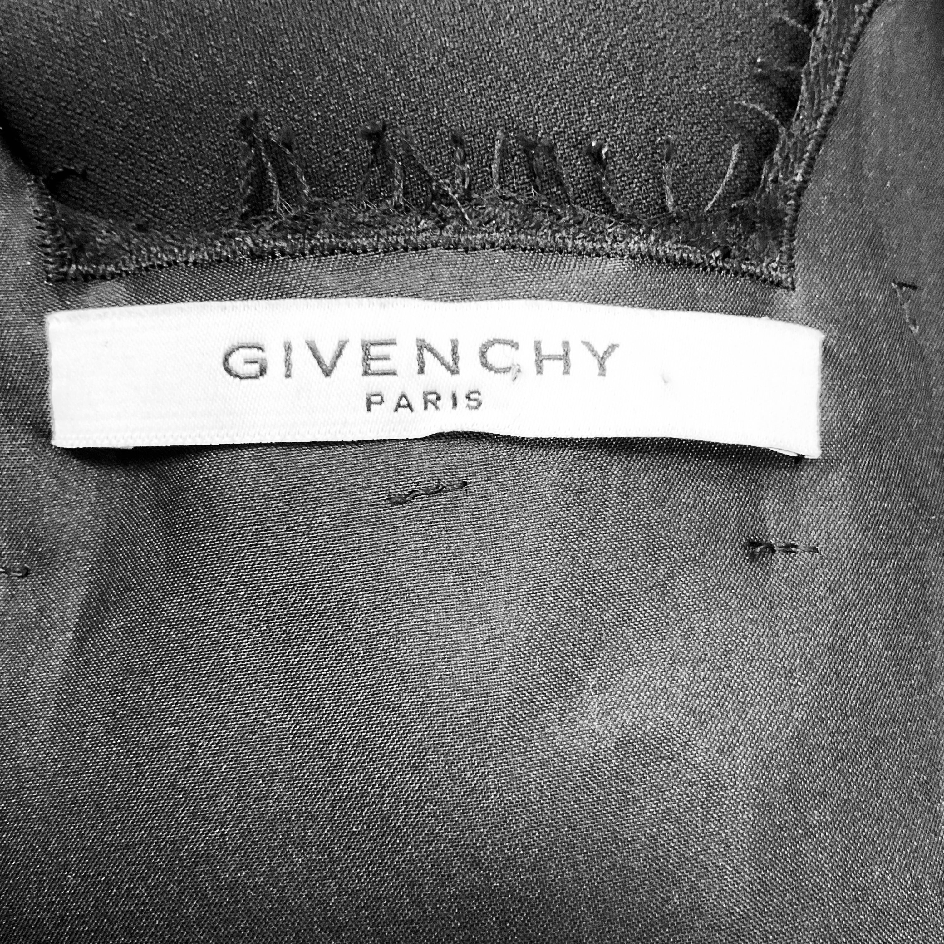 Givenchy Black Pleated Sleeveless Lace Cocktail Dress - Image 3
