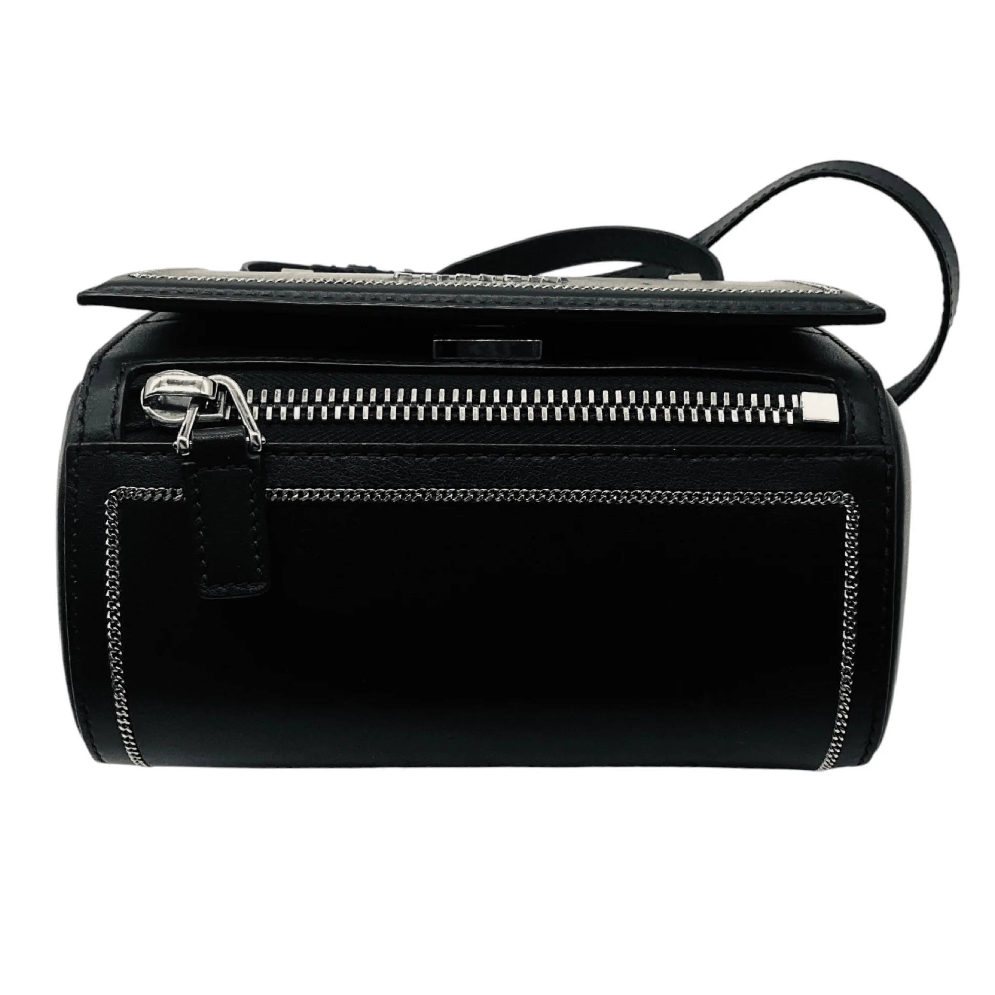 Givenchy Black / Silver Chain Trimmed Leather Crossbody Bag - Image 6