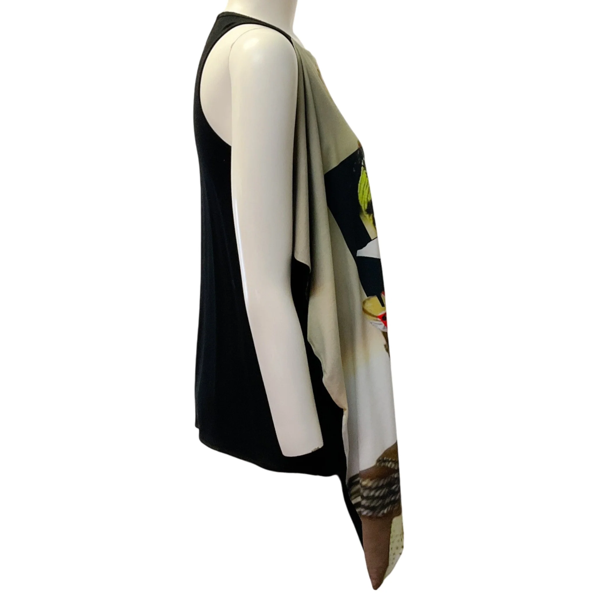Givenchy Black Sleeveless Top with Printed Overlay - Image 2