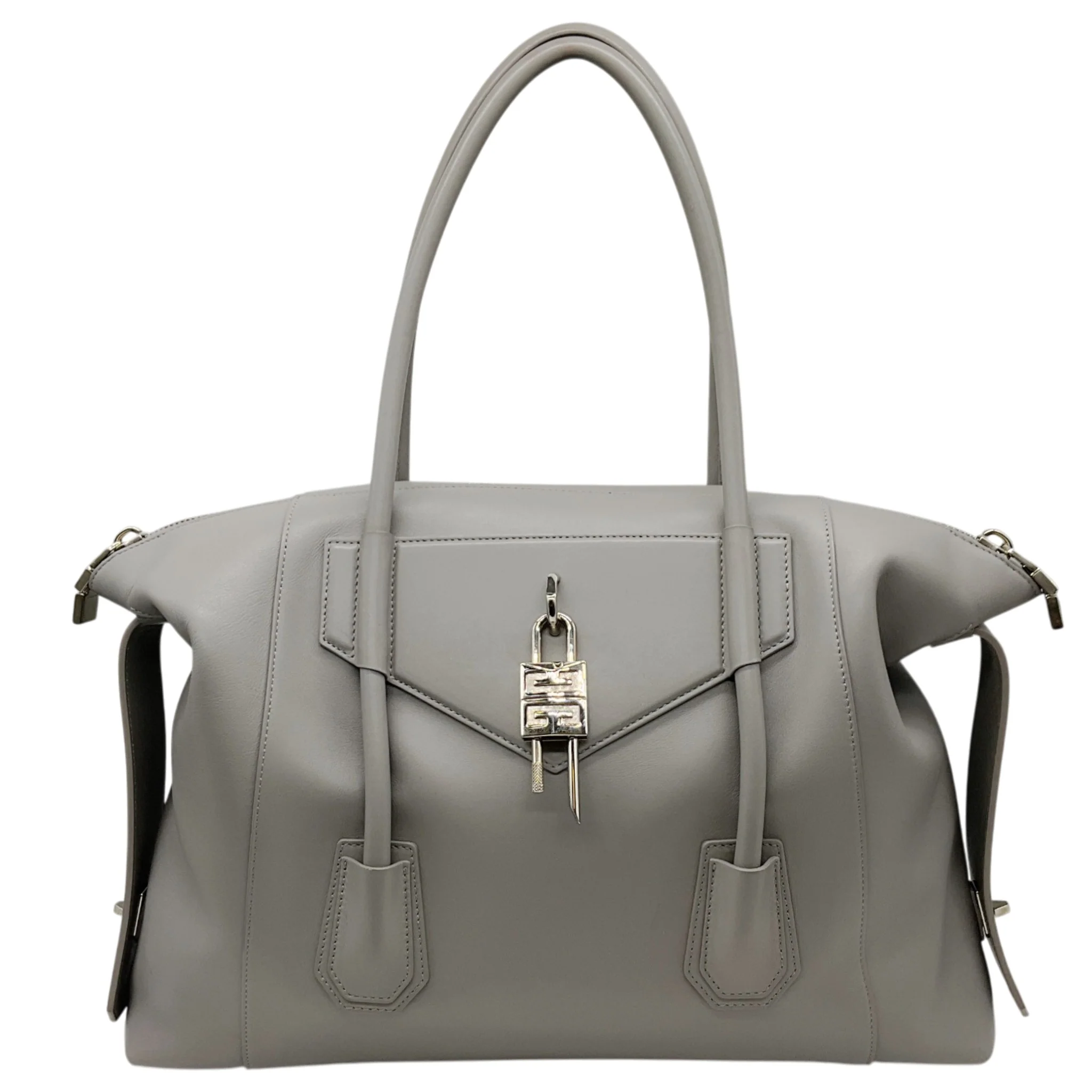 Givenchy Grey Leather Medium Antigona Soft Lock Bag