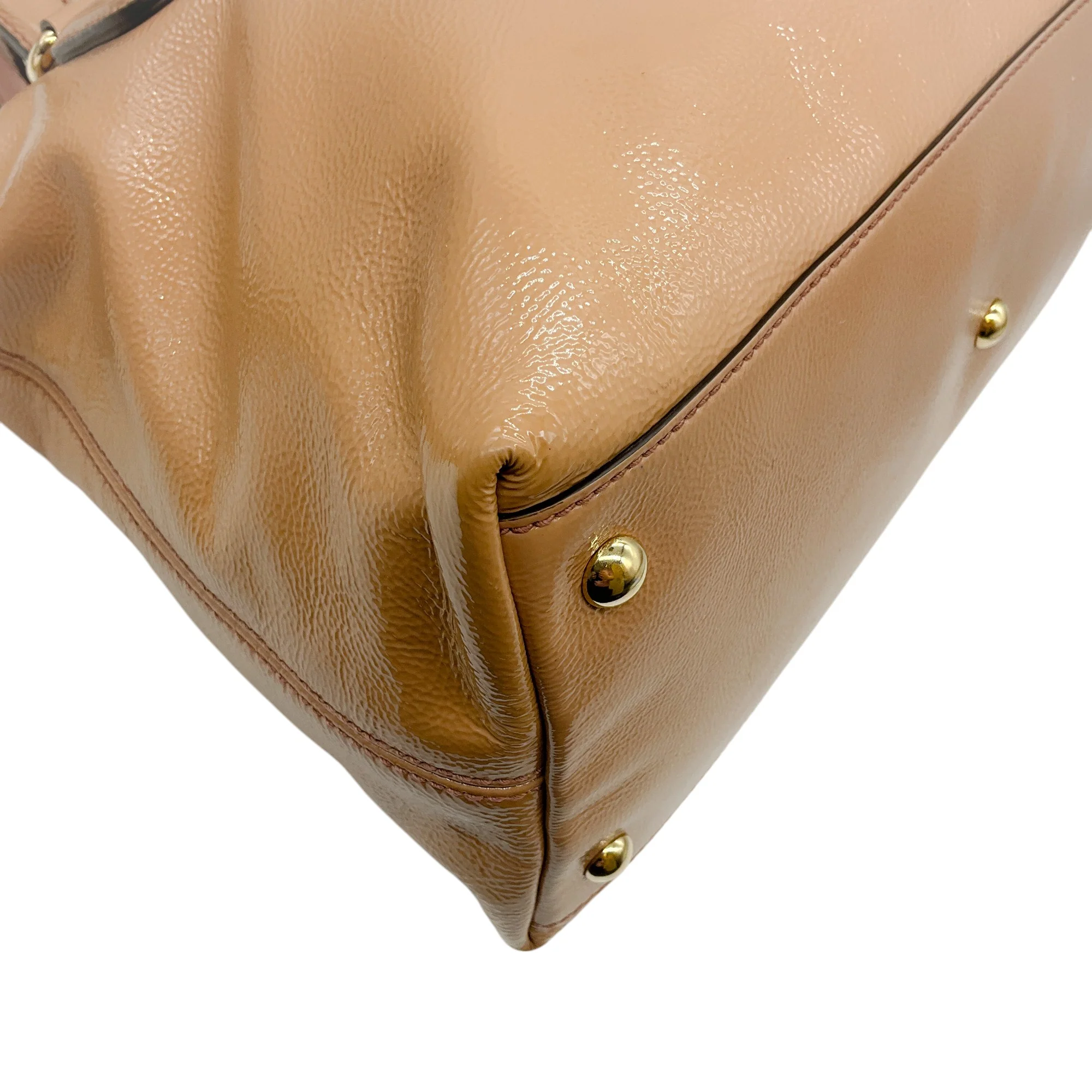 Gucci Beige Patent Leather Soho Working Mave Satchel - Image 5