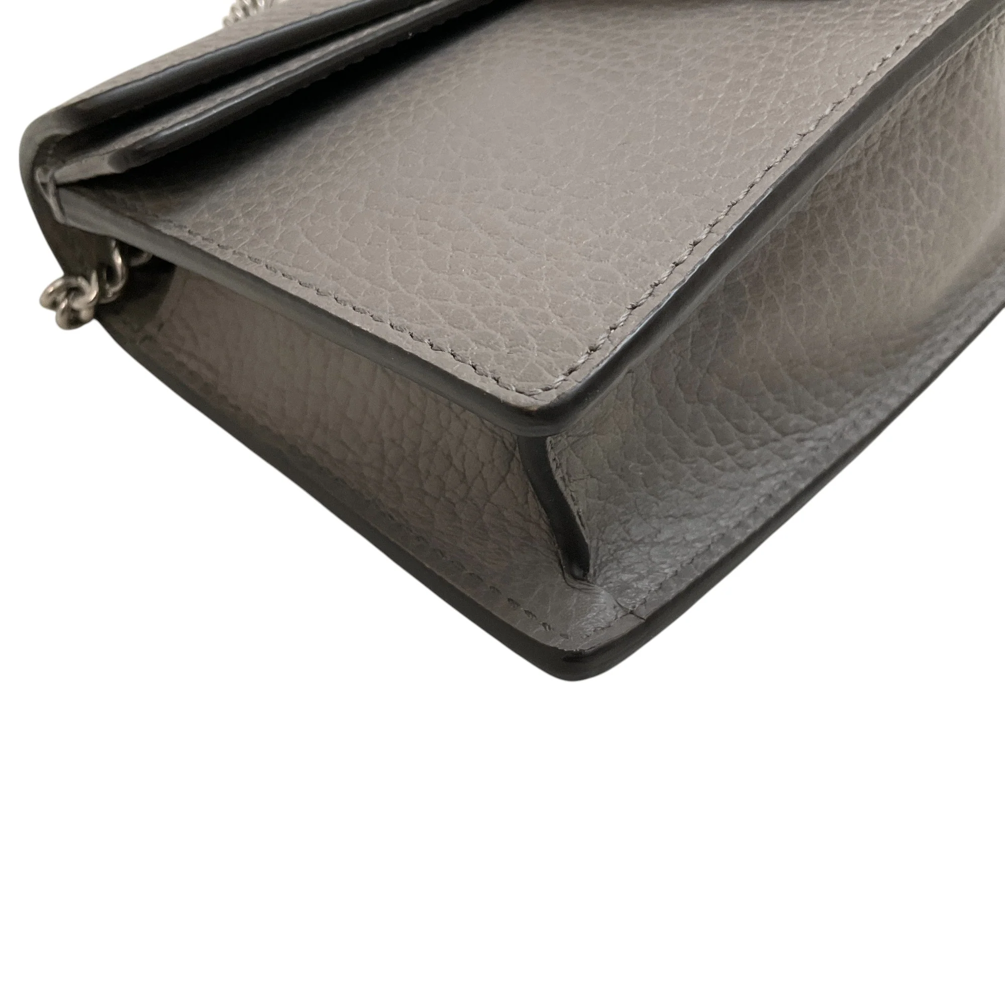 Gucci Grey Leather Mini Dionysus Crossbody Bag - Image 4