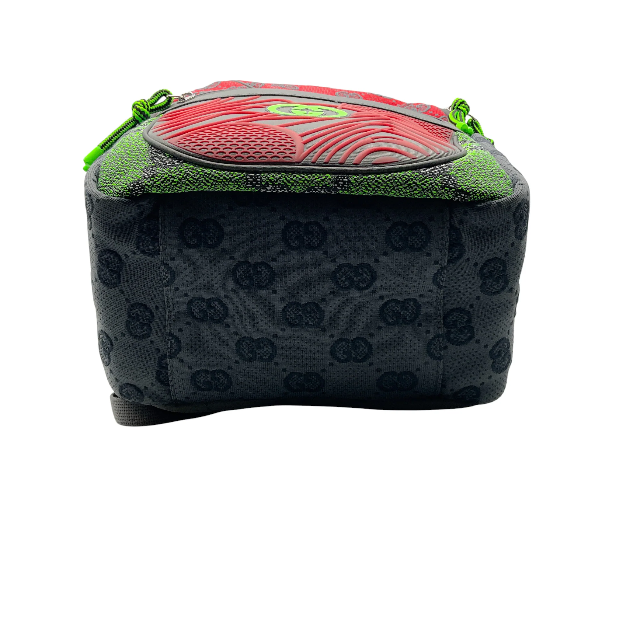 Gucci Grey / Red / Green Multi GG Nylon Backpack - Image 6