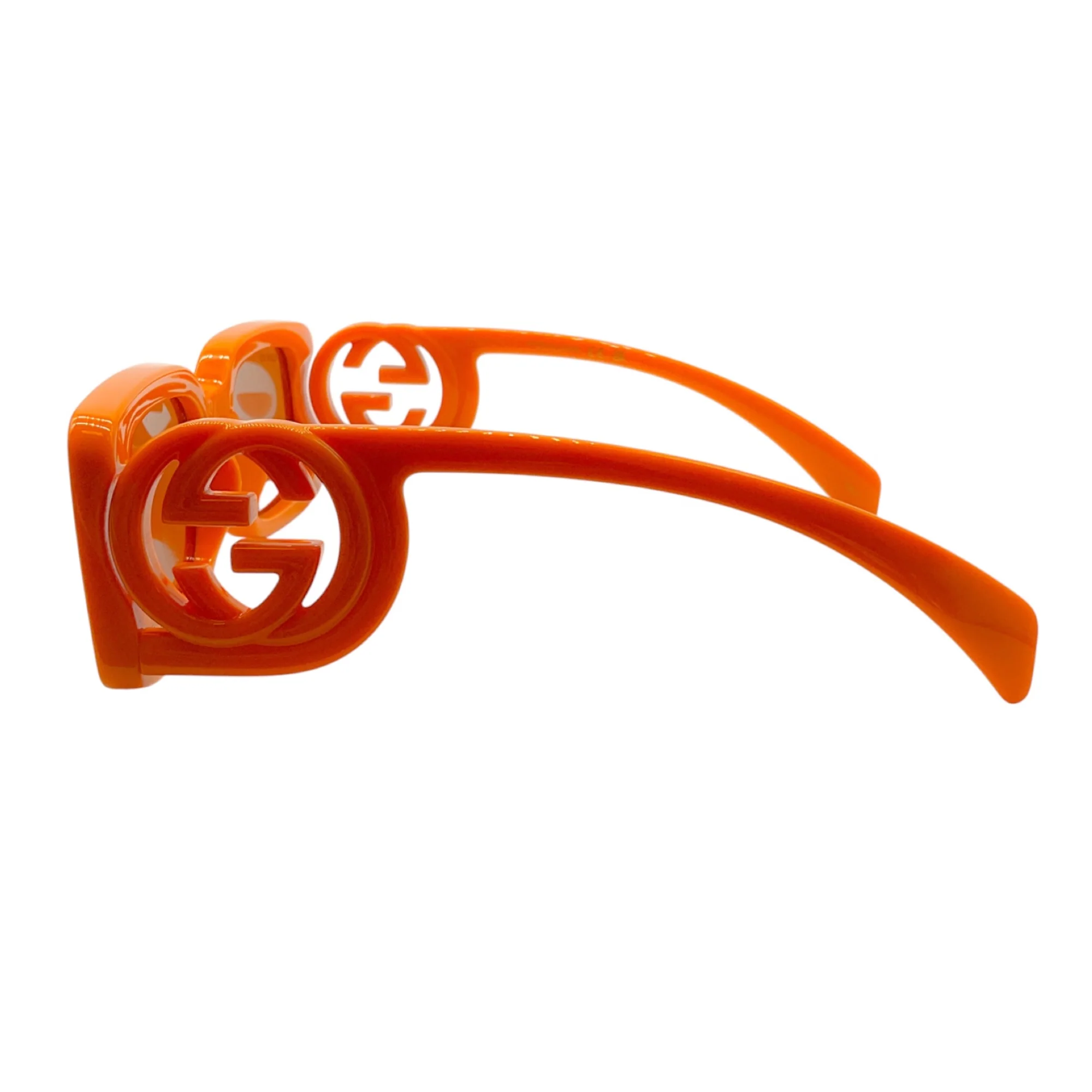 Gucci Orange / Brown Chaise Longue 54MM Rectangular Frame Sunglasses - Image 6