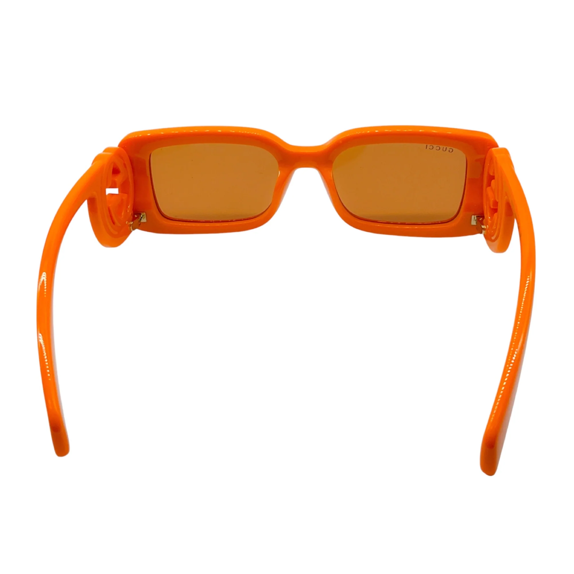 Gucci Orange / Brown Chaise Longue 54MM Rectangular Frame Sunglasses - Image 7
