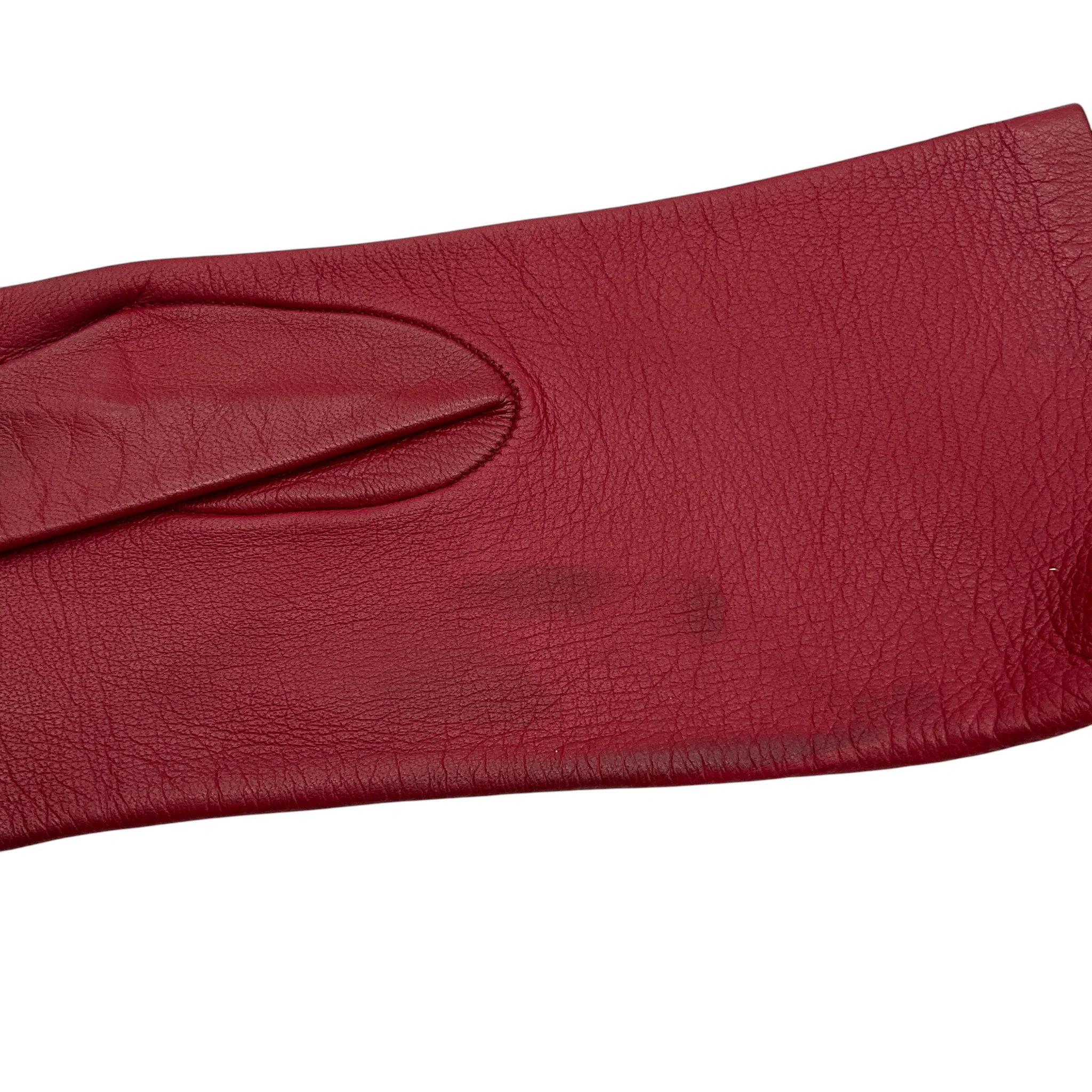 Gucci Vintage Red / Gold GG Logo Leather Gloves - Image 5