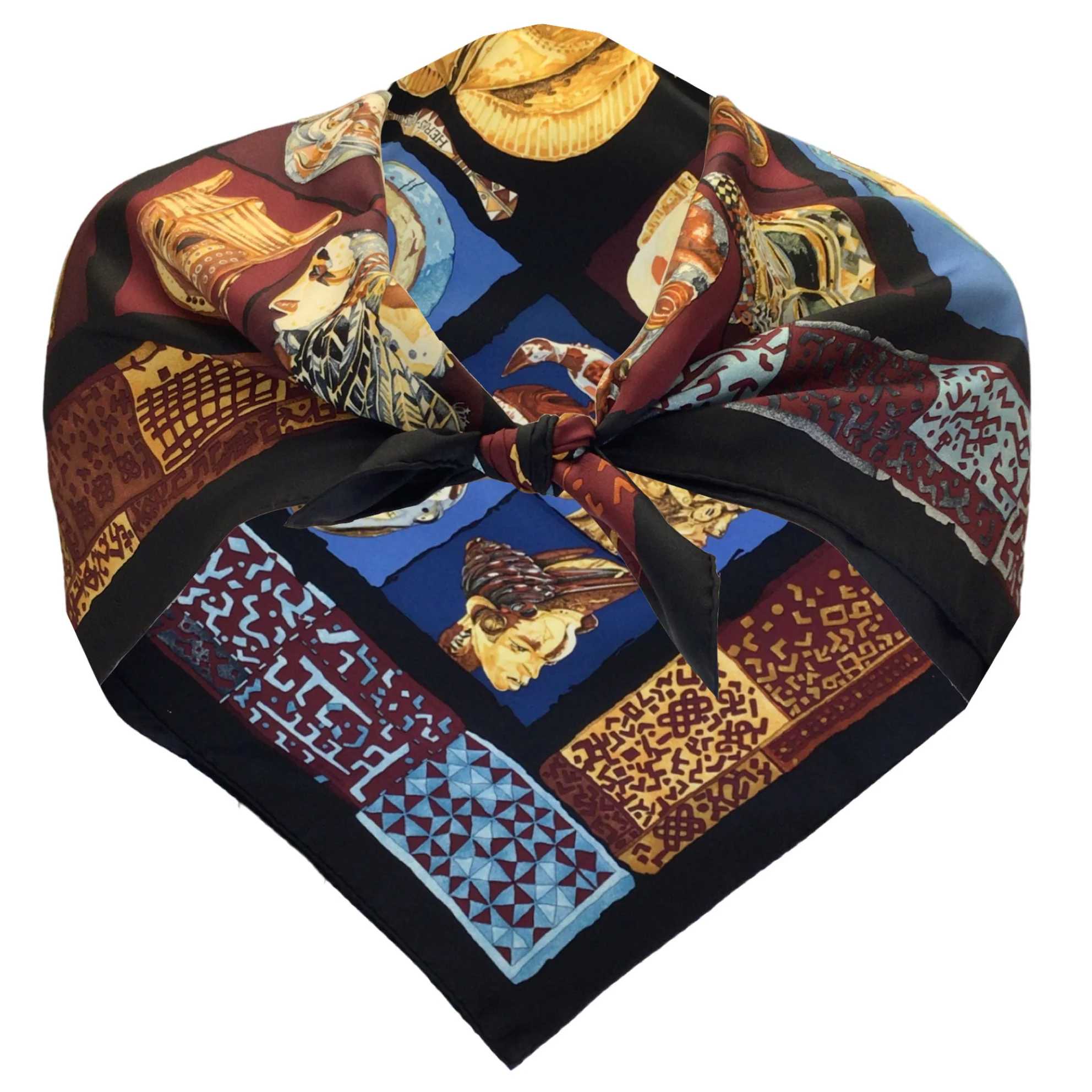 Hermes Black Multi Persona Square Silk Twill Scarf - Image 2