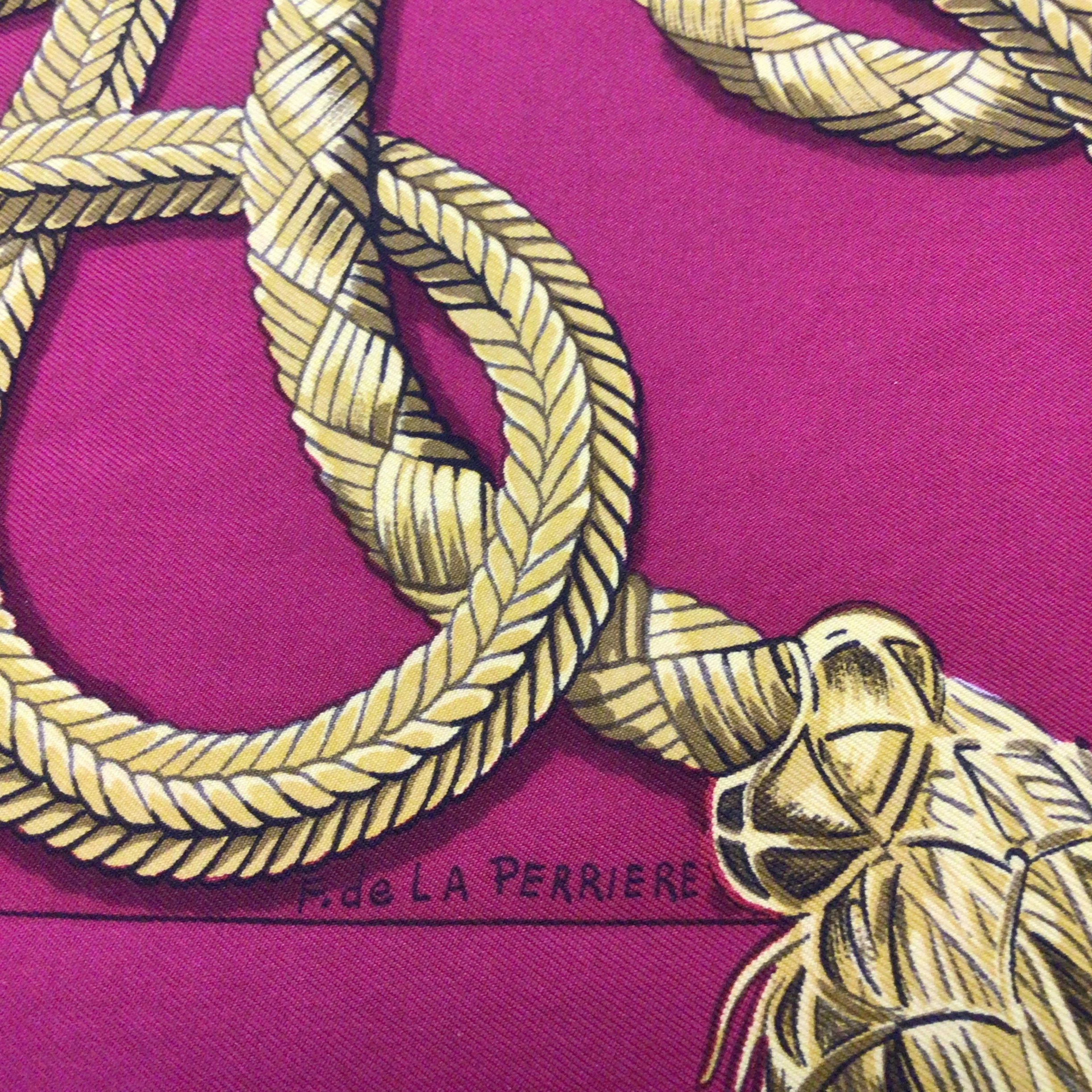 Hermes Red / Gold Multi Palefroi Square Silk Twill Scarf - Image 8