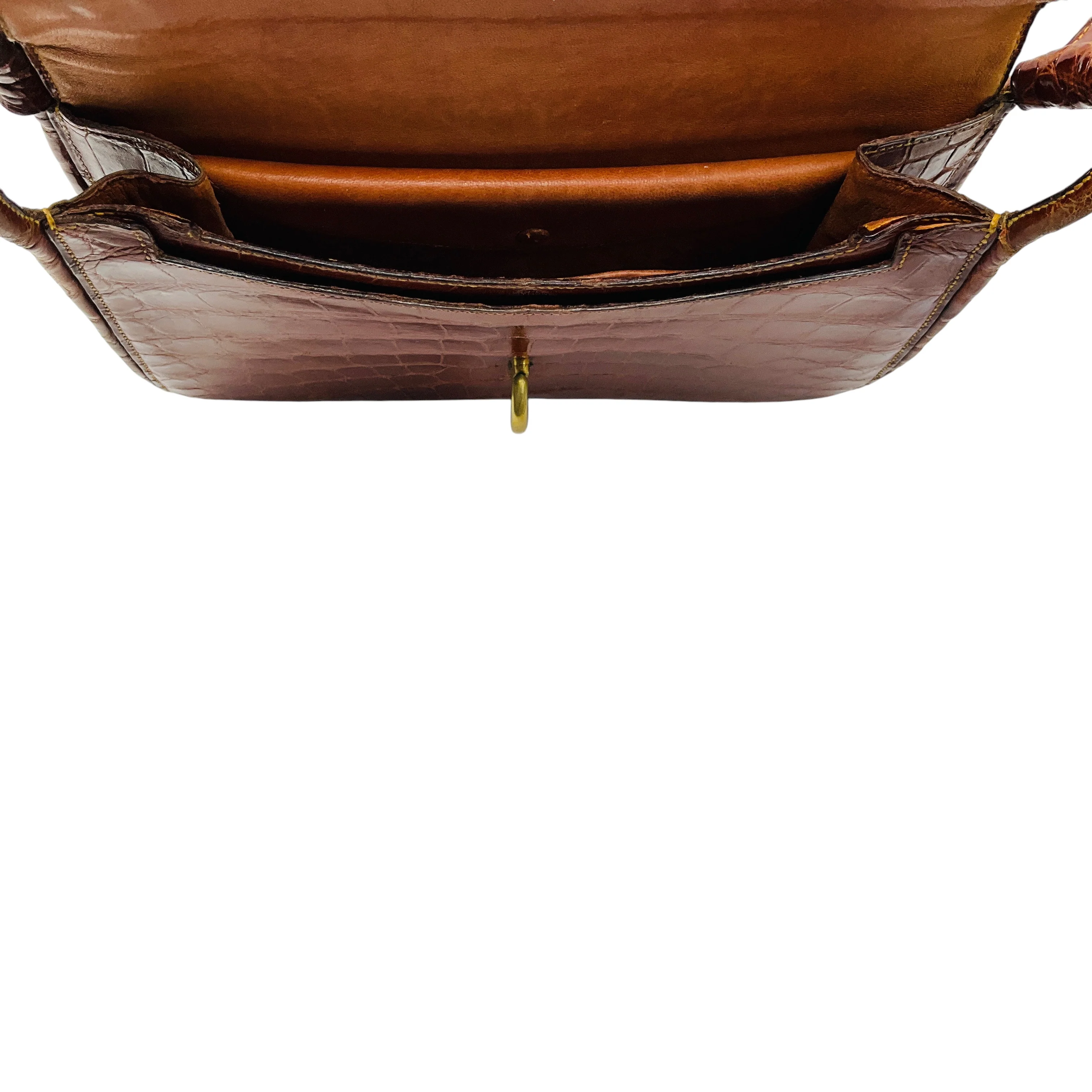 Hermes Vintage Light Brown Alligator Skin Leather 24 Faubourg Saint Honore Handbag - Image 6