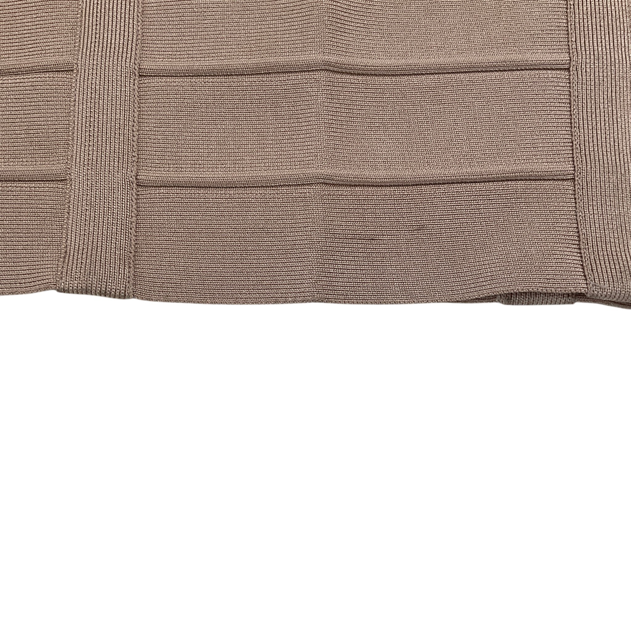 Herve Leger Beige Classic Ribbon Bandage Dress - Image 5