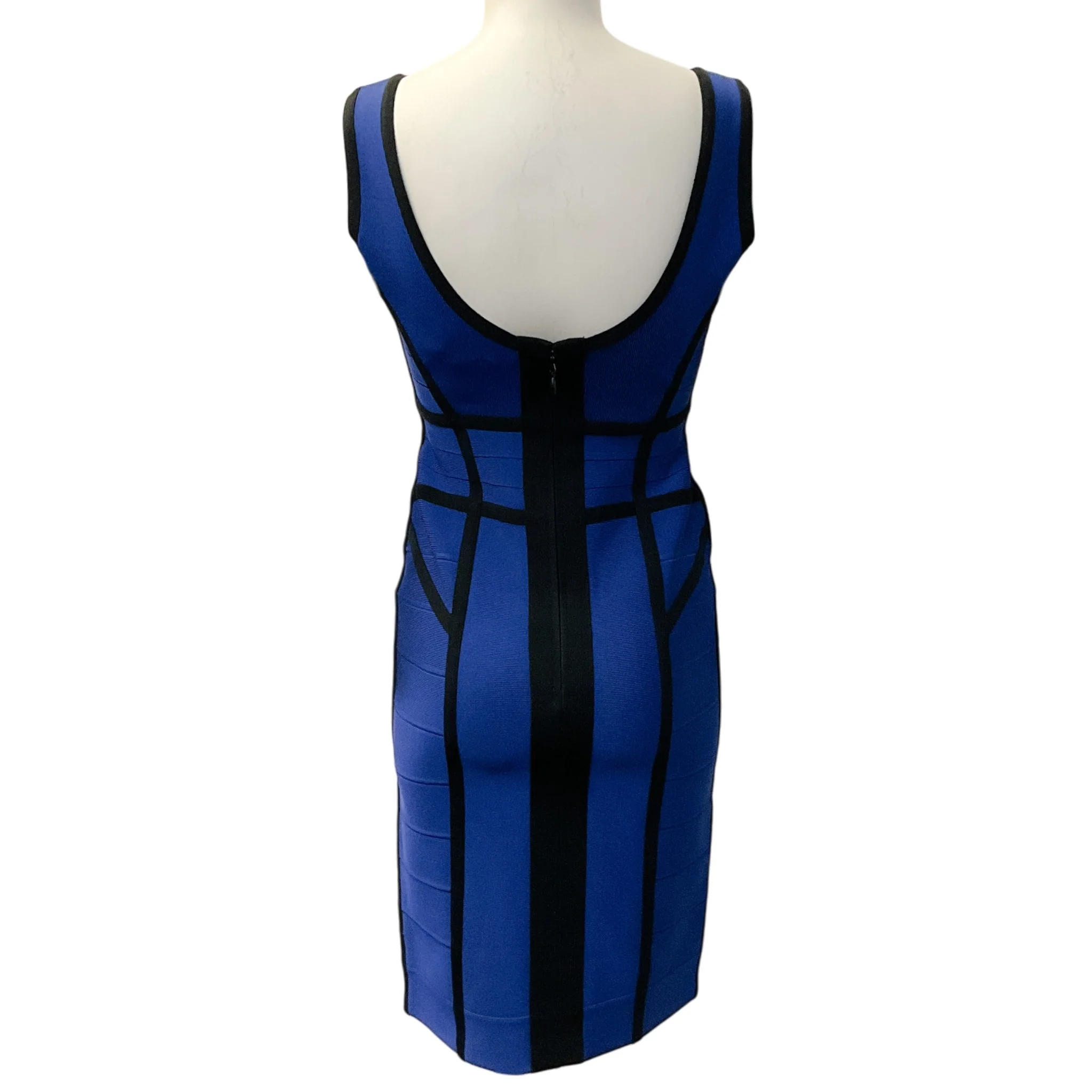 Herve Leger Cobalt / Black Bandage Dress - Image 3