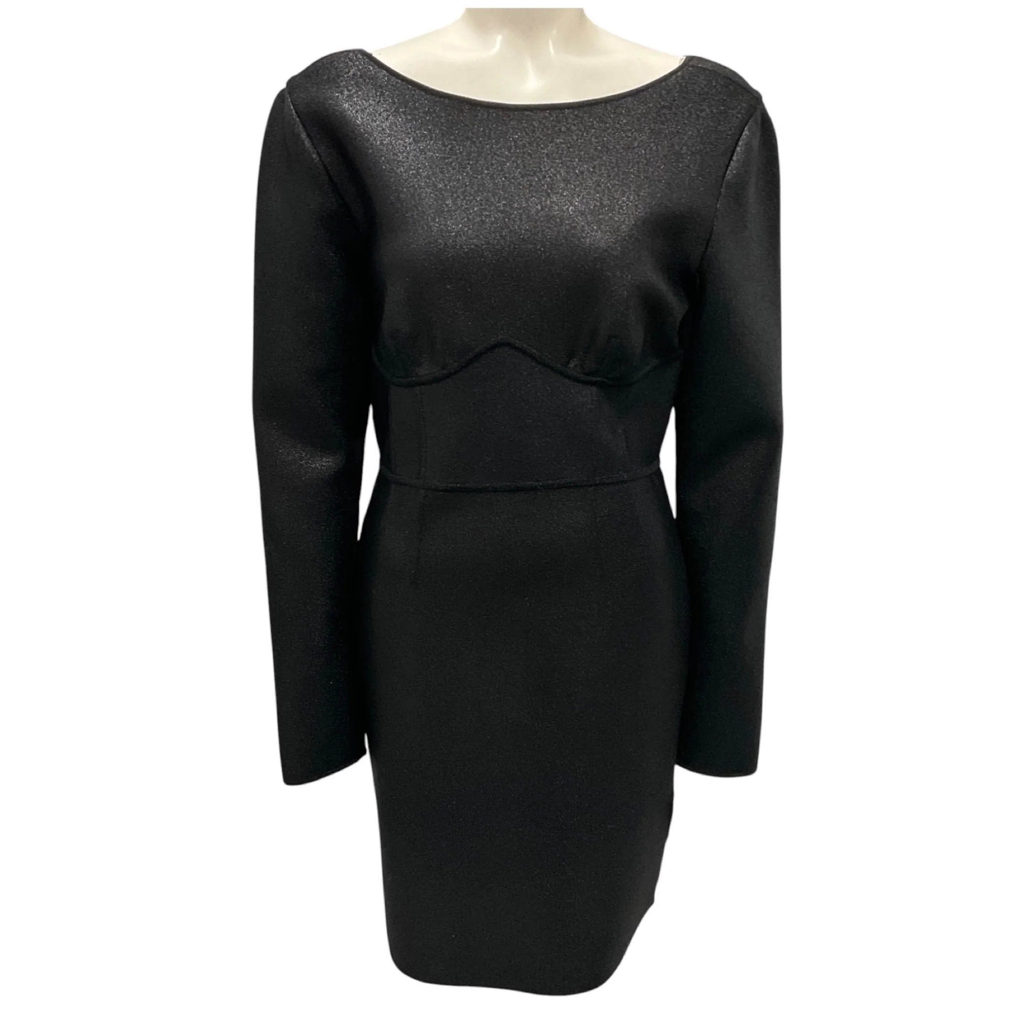 Herve Leger x Julia Restoin Roitfeld Black Stretch Knit Bandage Cocktail Dress
