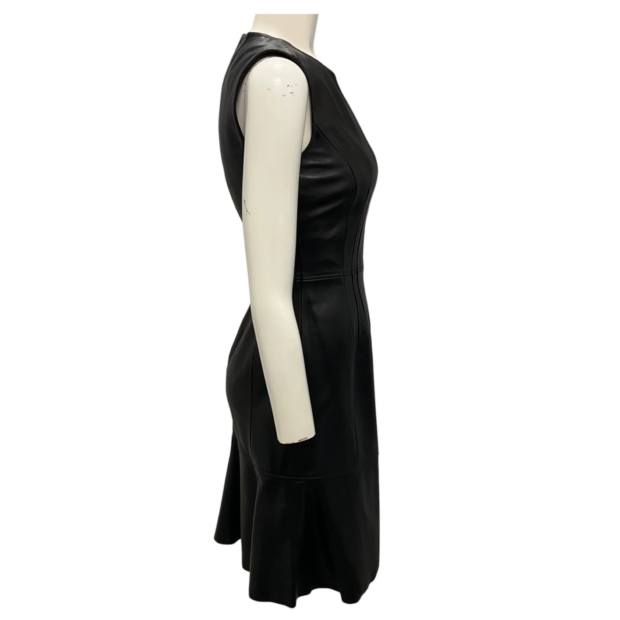 Hugo Boss Black Syssy Sleeveless Lambskin Leather Dress - Image 2