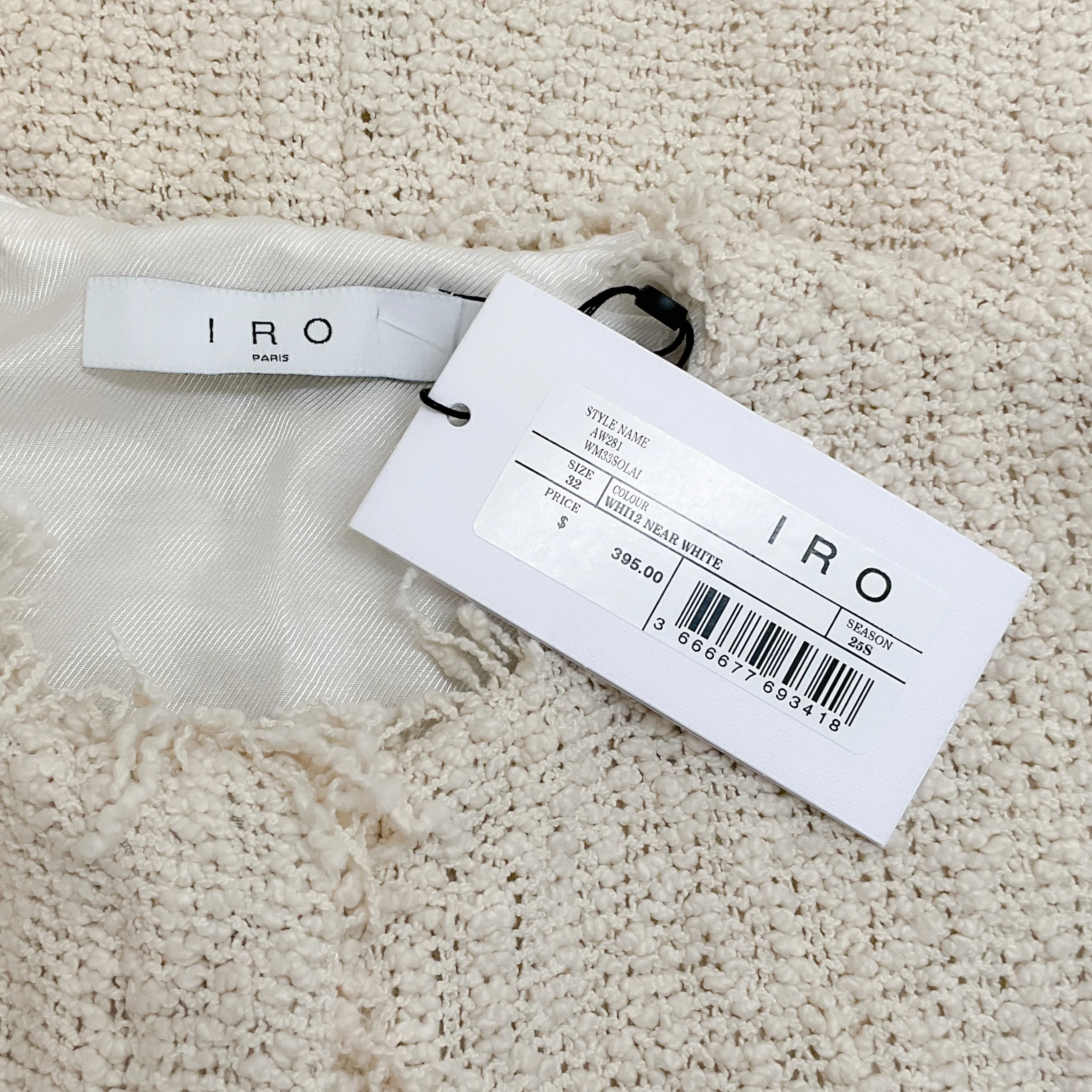 Iro Near White Boucle Knit Solai Sleeveless Dress - Image 4