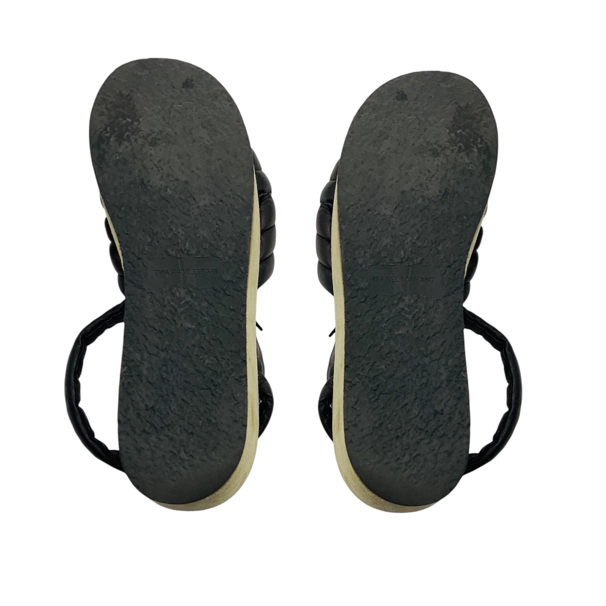 Isabel Marant Black / Olive Green Leather and Suede Ankle Strap Platform Sandals - Image 6