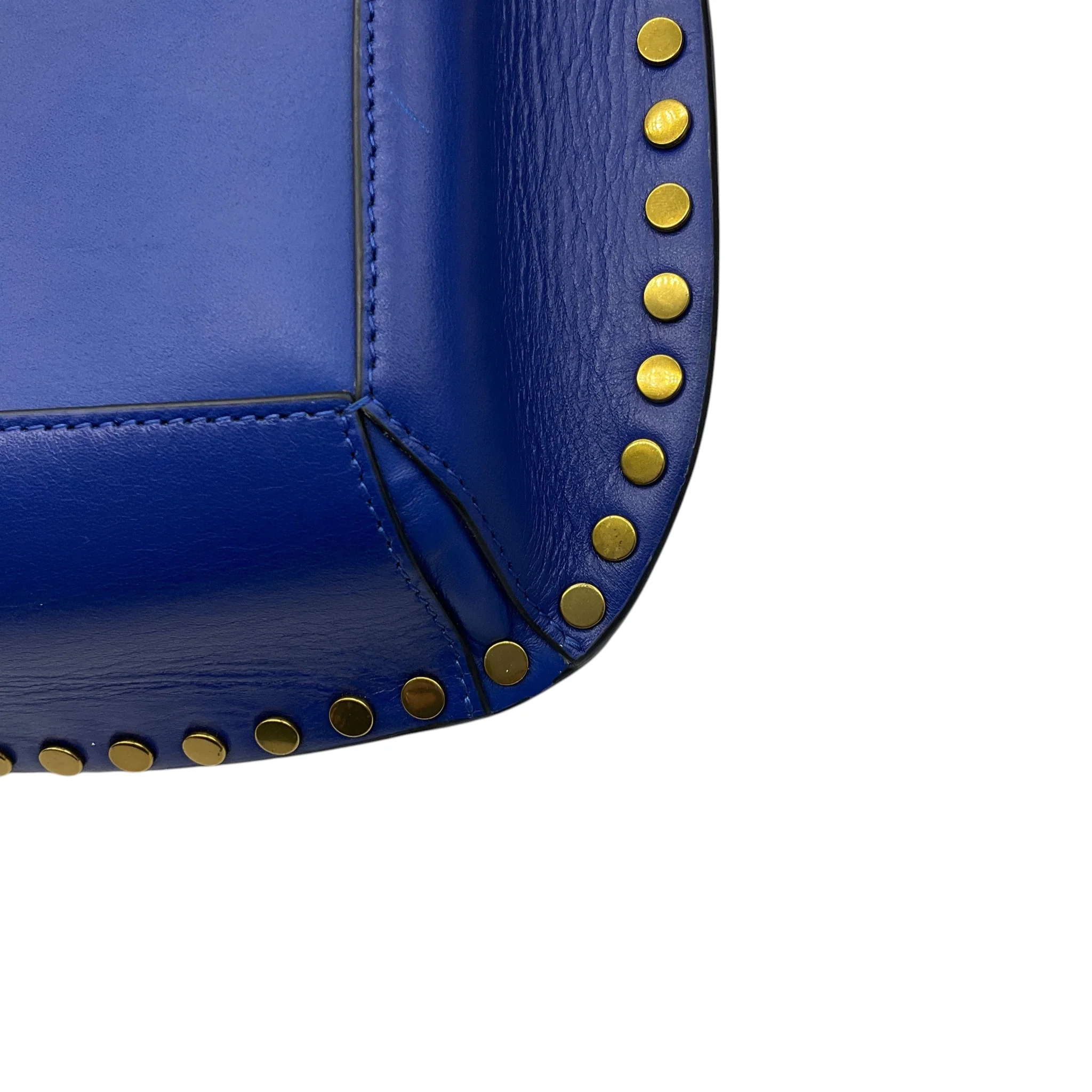 Isabel Marant Blue Oskan Studded Leather Shoulder Bag - Image 11