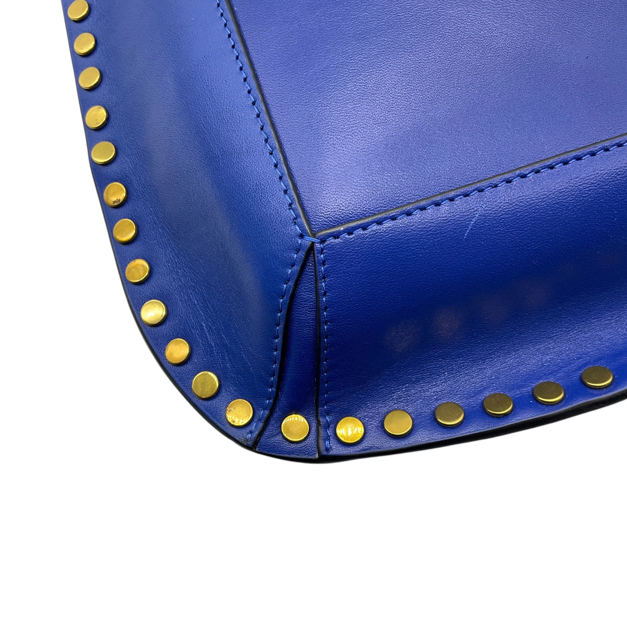Isabel Marant Blue Oskan Studded Leather Shoulder Bag - Image 12