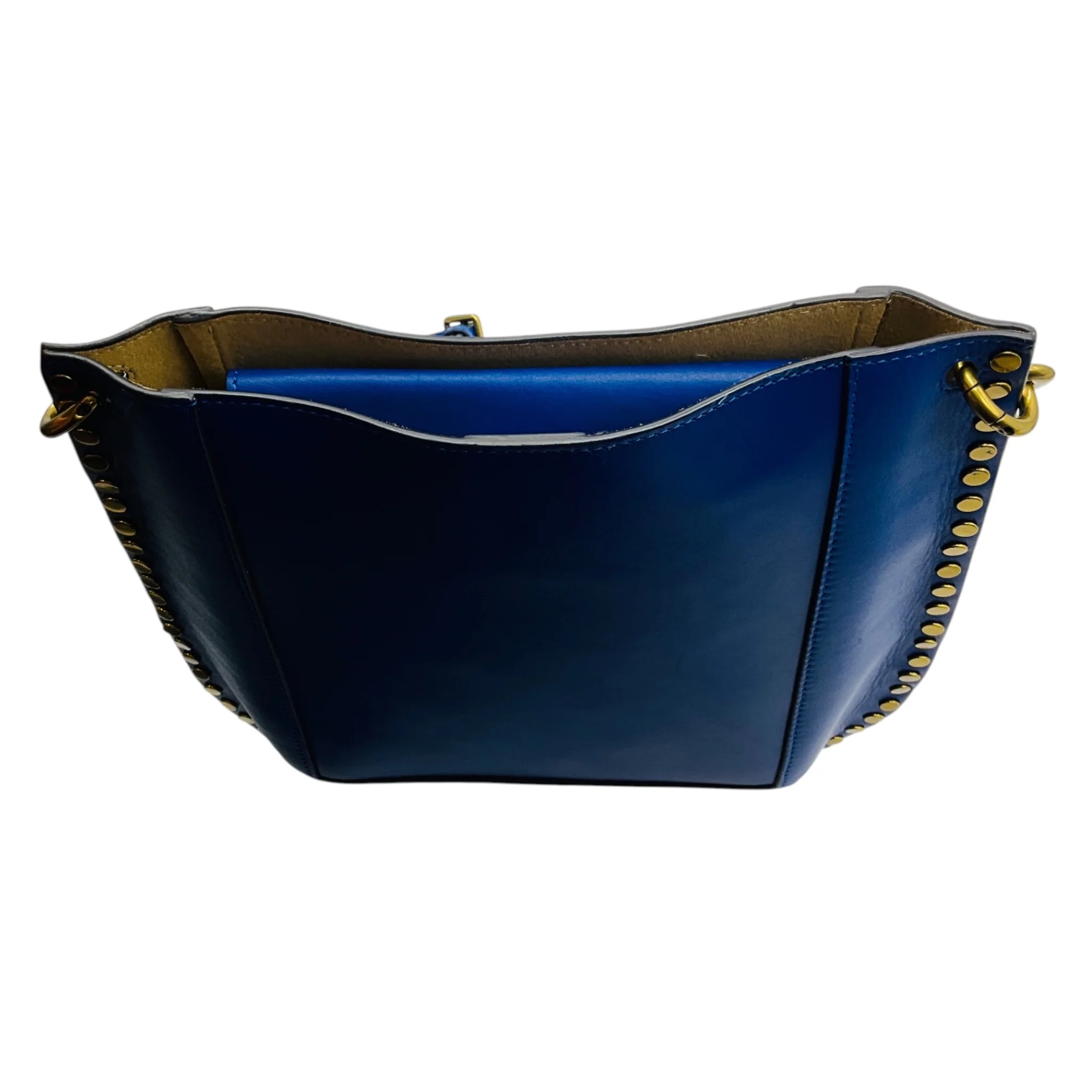 Isabel Marant Blue Oskan Studded Leather Shoulder Bag - Image 5
