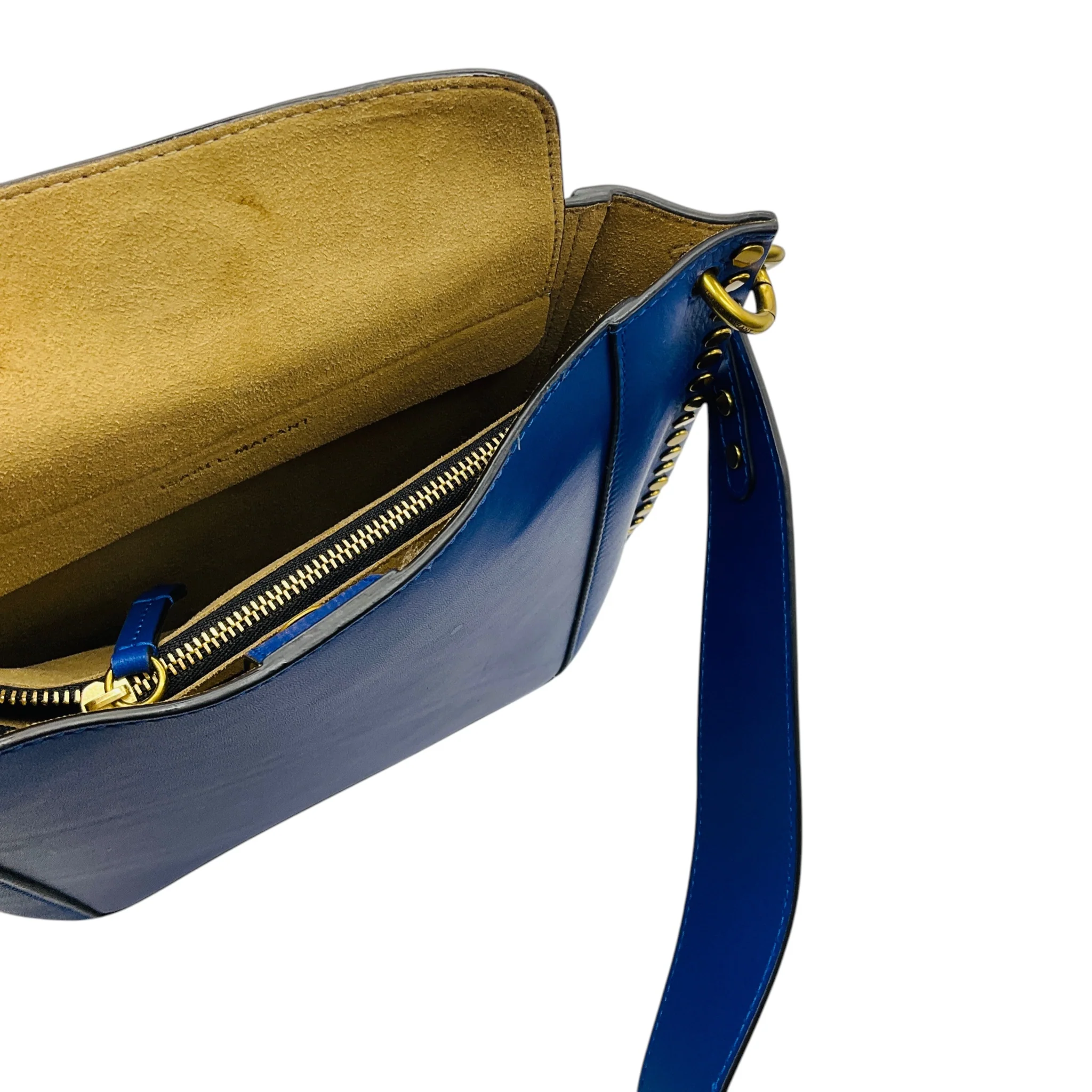 Isabel Marant Blue Oskan Studded Leather Shoulder Bag - Image 6