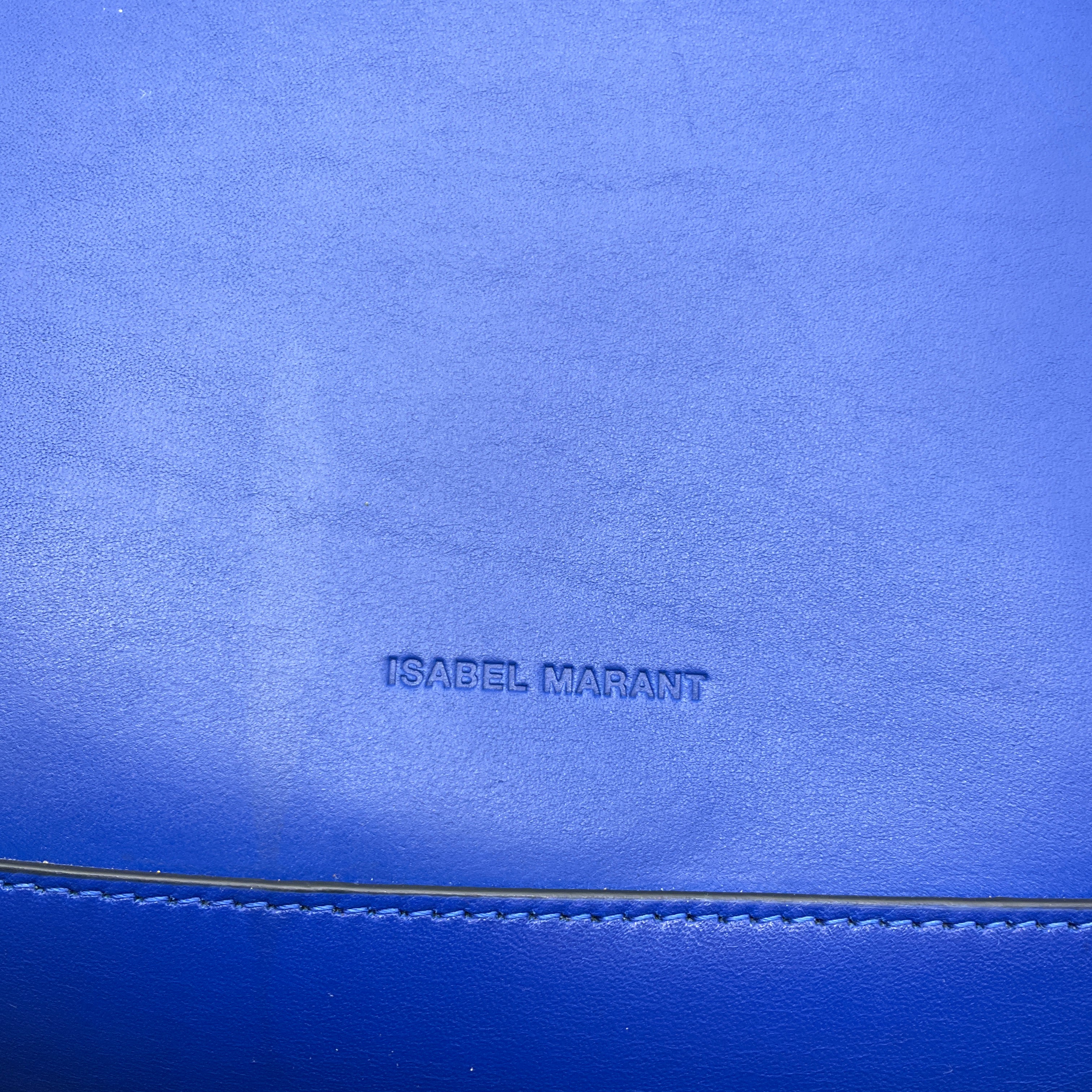 Isabel Marant Blue Oskan Studded Leather Shoulder Bag - Image 8