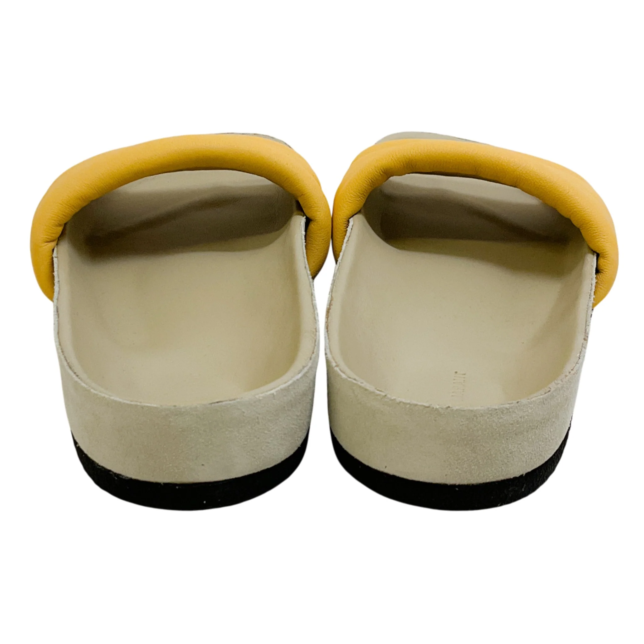 Isabel Marant Light Yellow Leather Padded Hellea Slide Sandals - Image 5