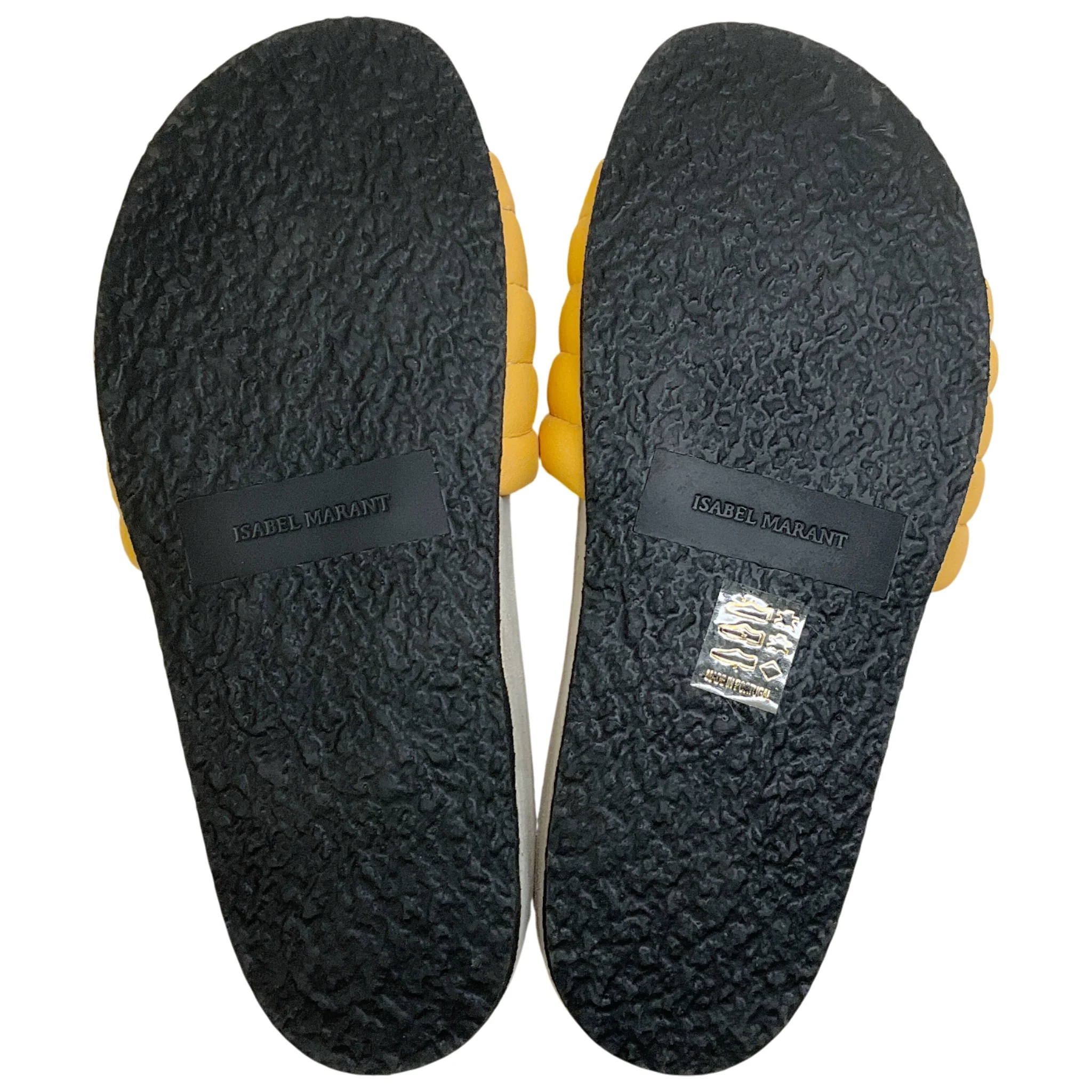 Isabel Marant Light Yellow Leather Padded Hellea Slide Sandals - Image 7