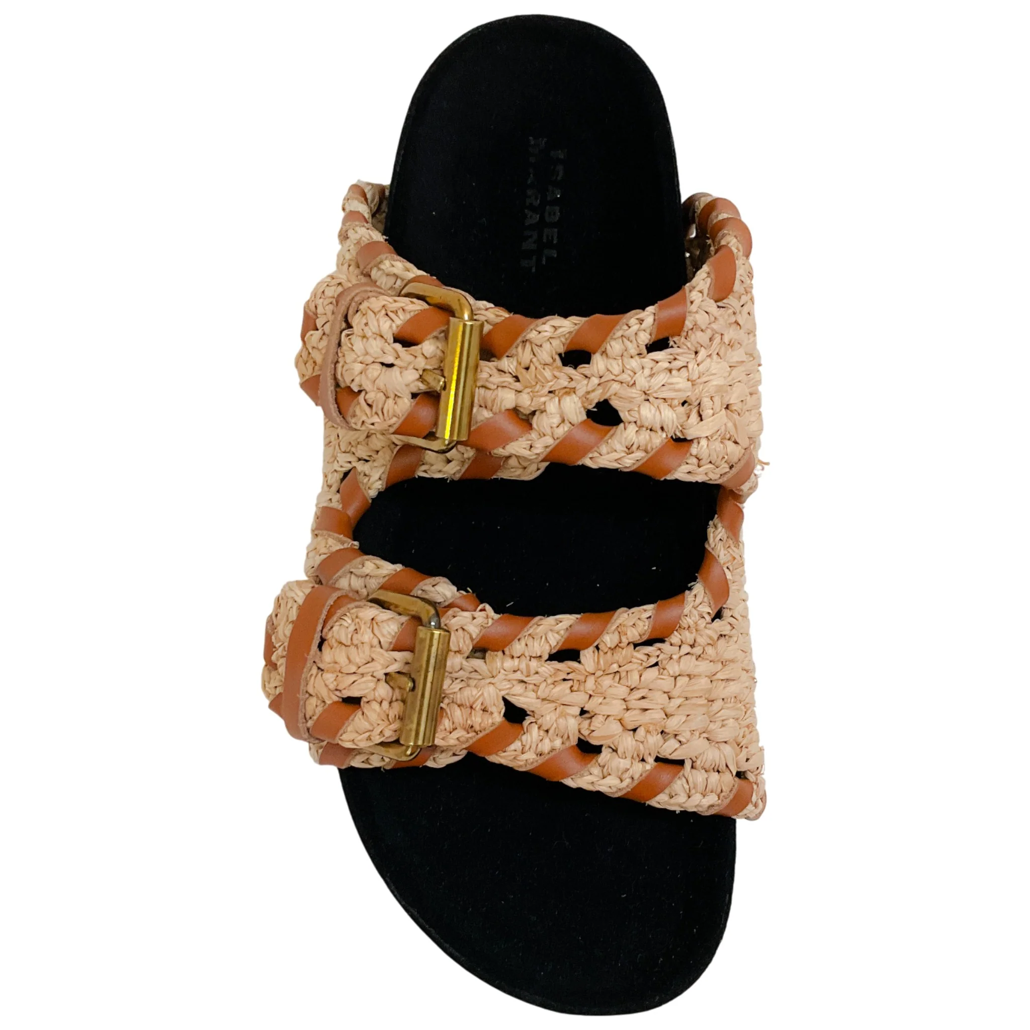 Isabel Marant Natural Raffia / Cognac Trim Lennyo Sandals - Image 4