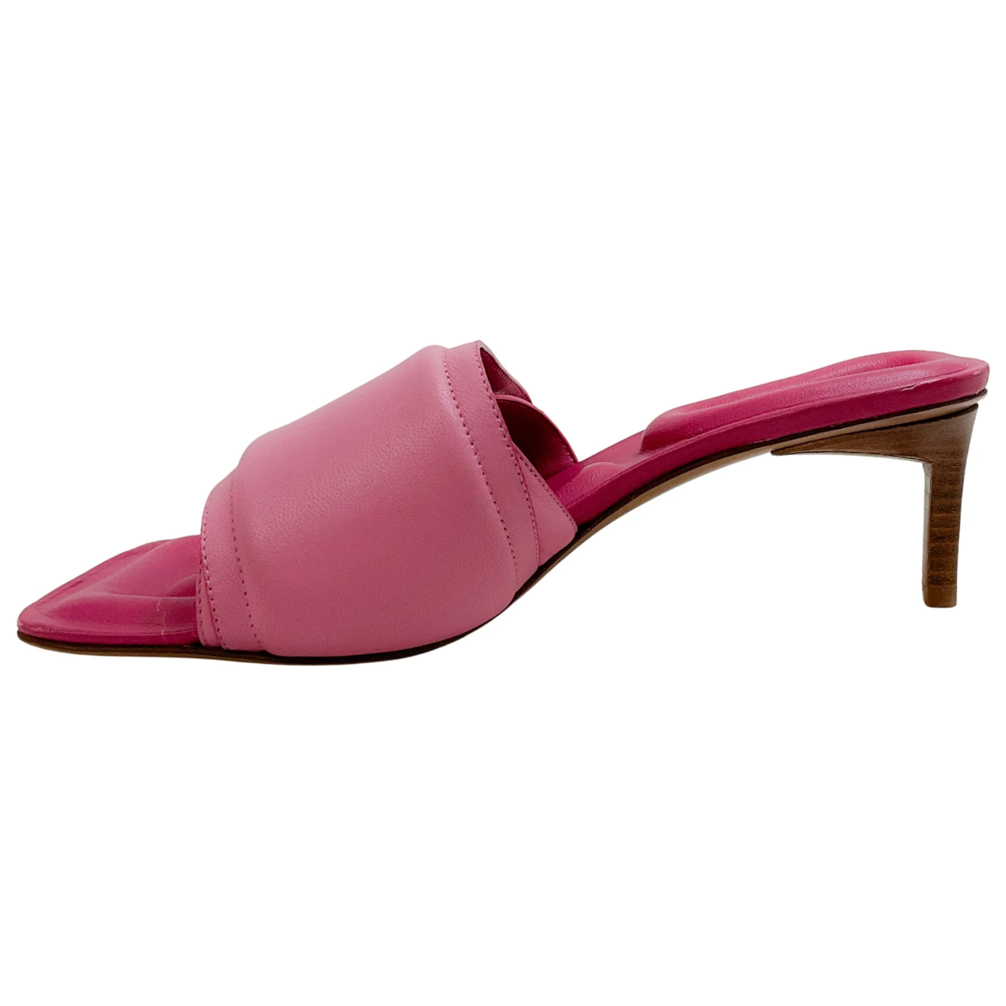 Jacquemus Pink Leather Piscine Heeled Sandals - Image 3