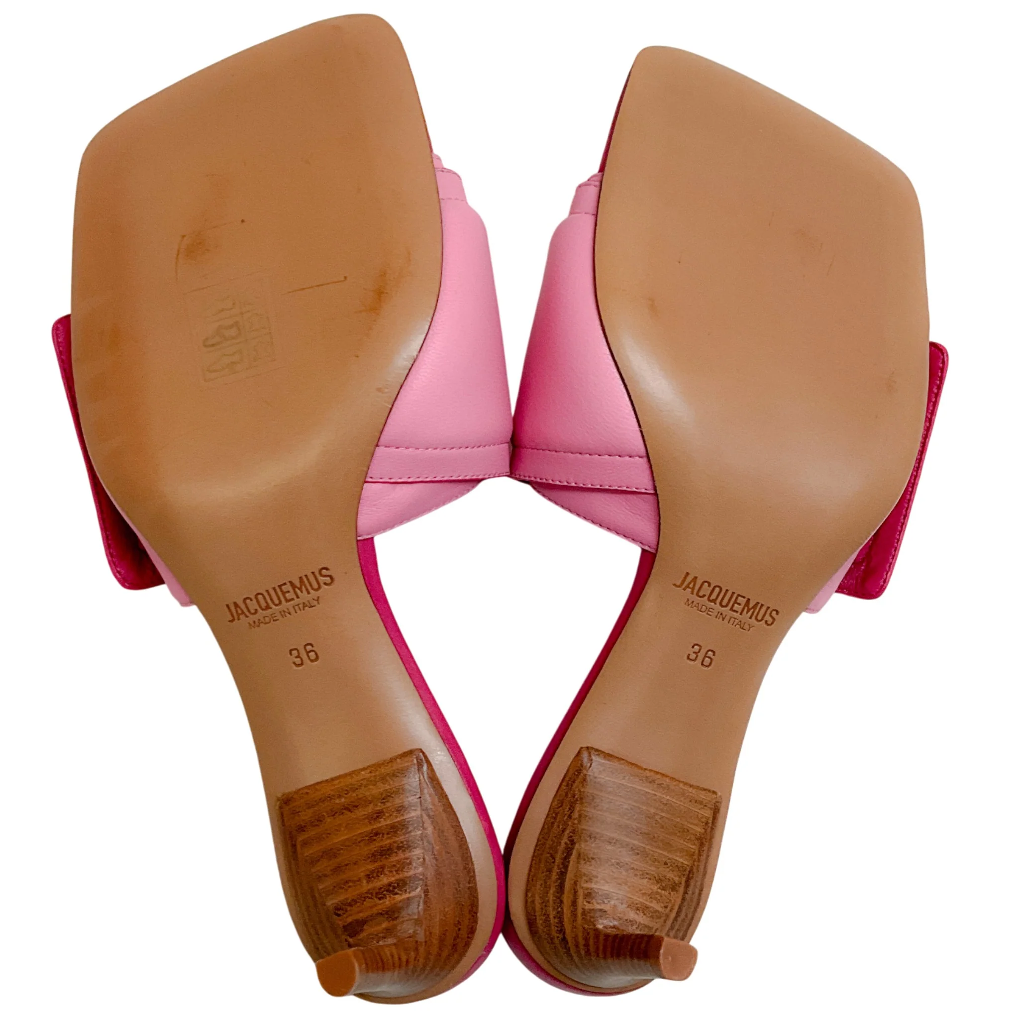 Jacquemus Pink Leather Piscine Heeled Sandals - Image 7