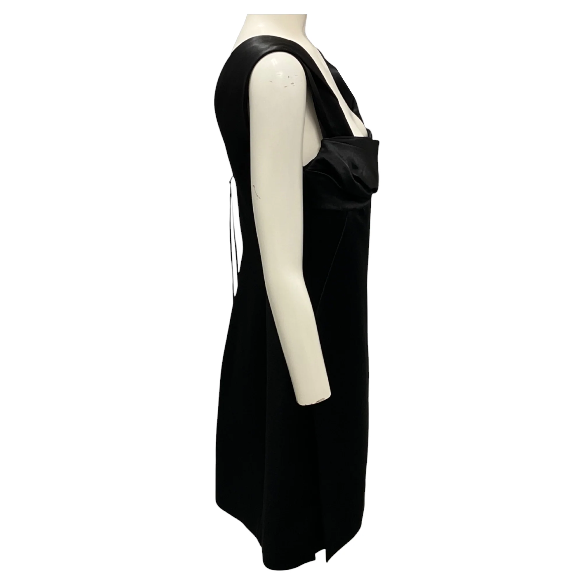 Jil Sander Black 2023 Sleeveless Satin Cocktail Dress - Image 2