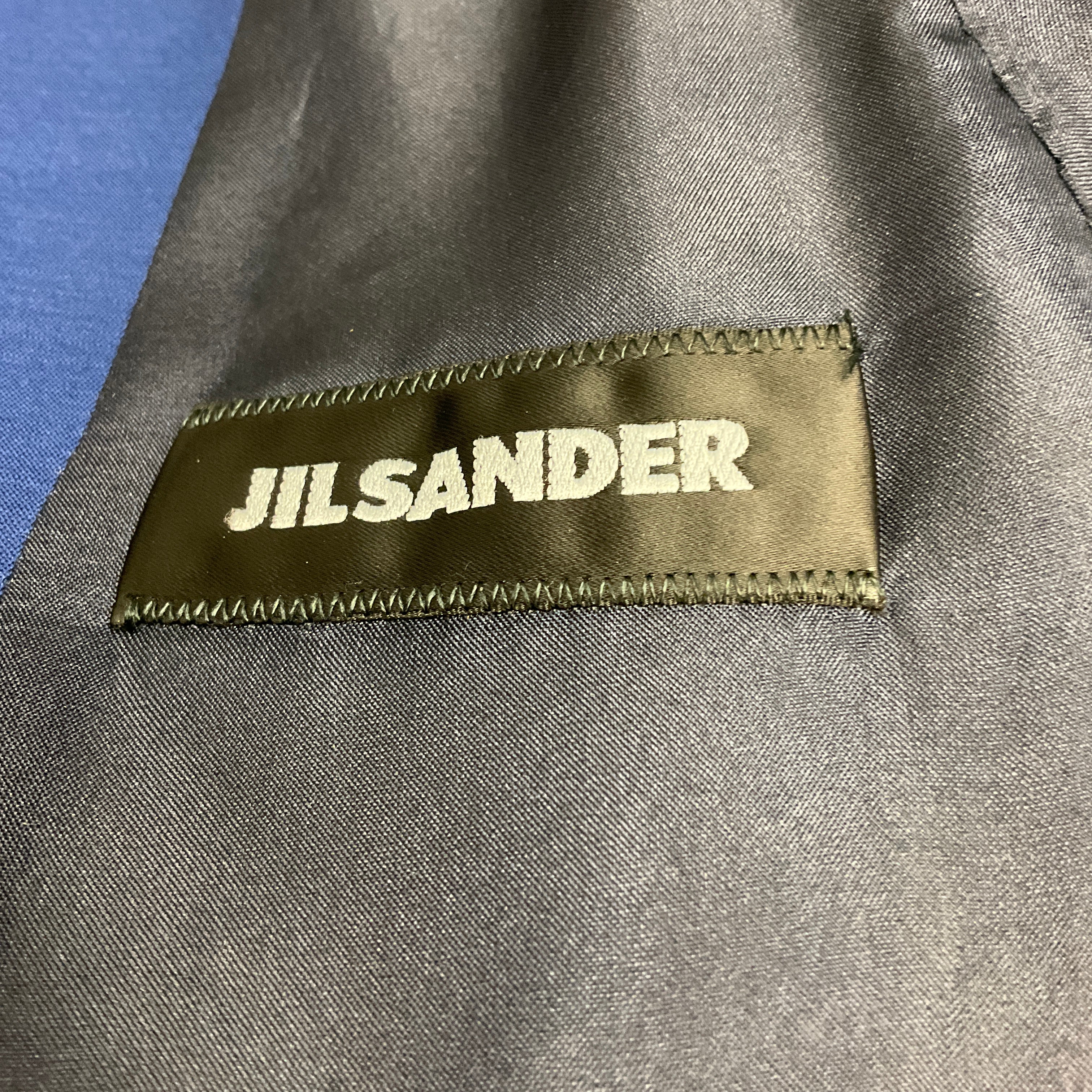Jil Sander Blue Wool and Silk Tailor Made Blazer - Image 4