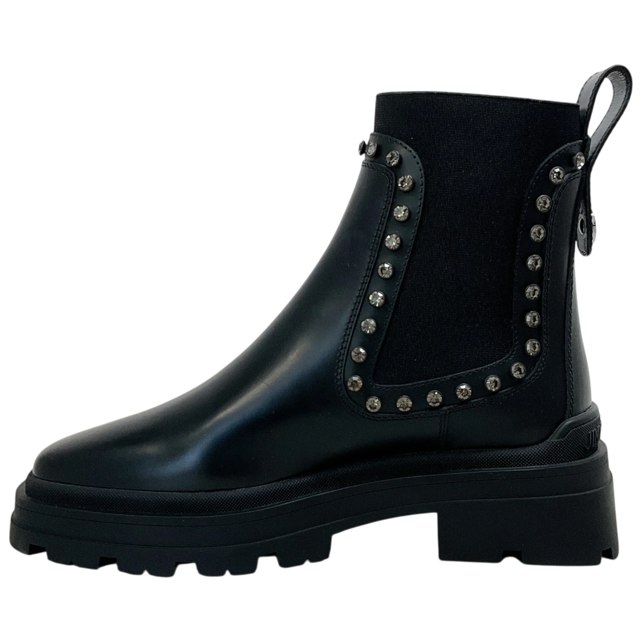Jimmy Choo Black Diamond Leather Veronique 45 Boots - Image 3