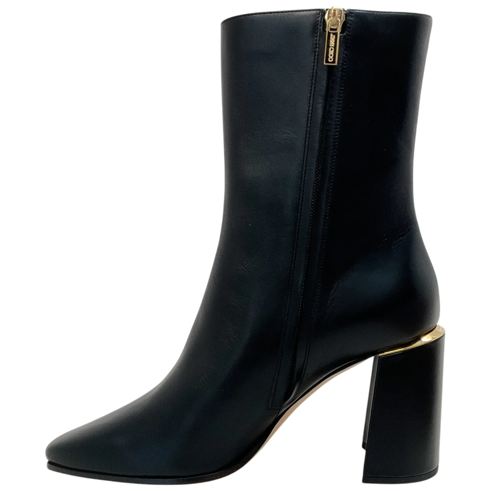 Jimmy Choo Black Leather Loren AB 85 Ankle Boots - Image 3