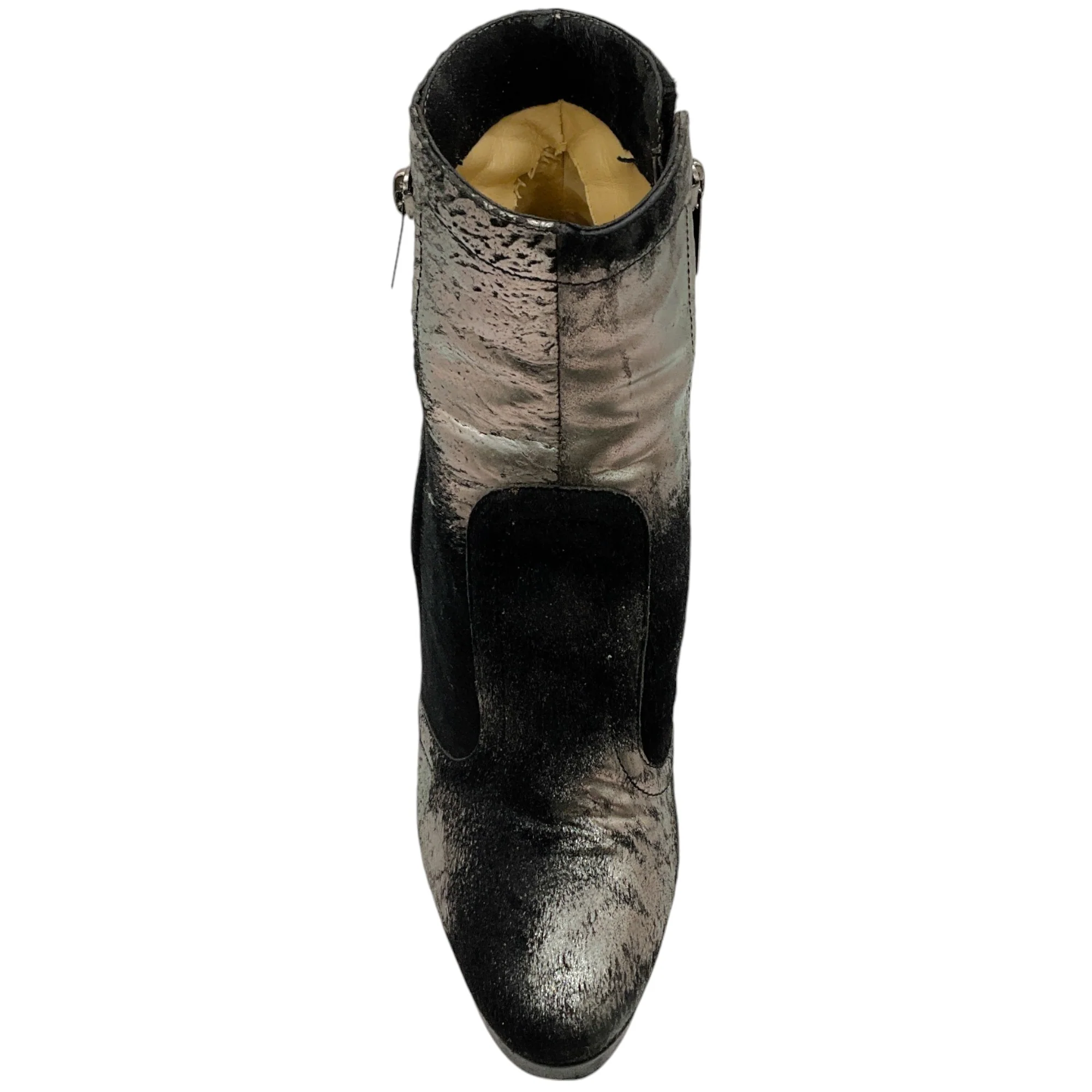 Jimmy Choo Black Metallic Distressed Platform Ankle Boots - Image 4