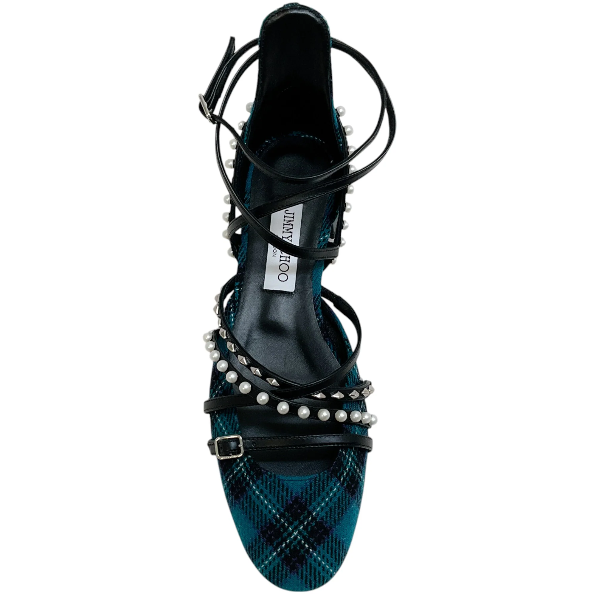 Jimmy Choo Peacock / Silver Tartan Celestia 25 Flats - Image 4