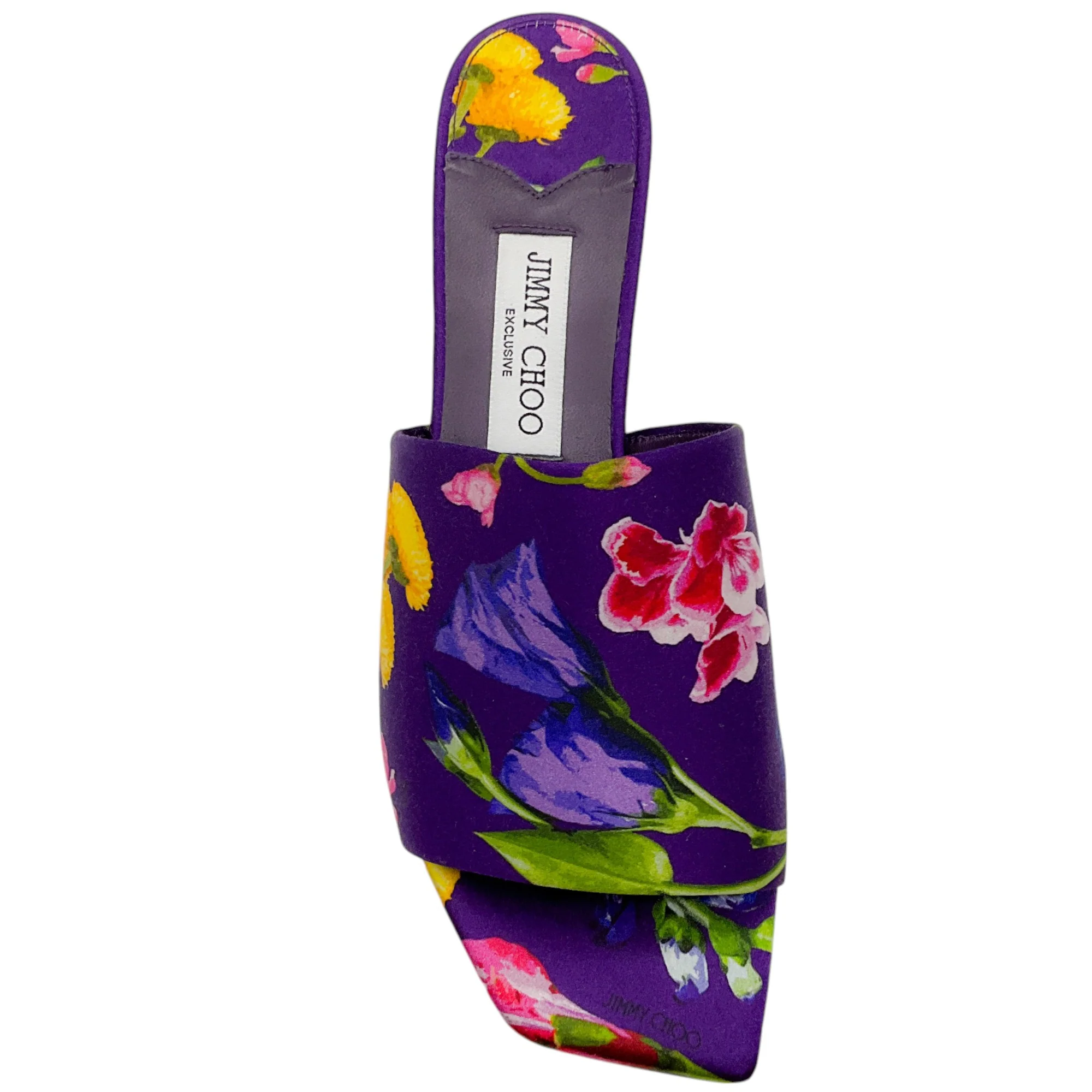 Jimmy Choo Themise Floral Satin Mule Sandals - Image 4
