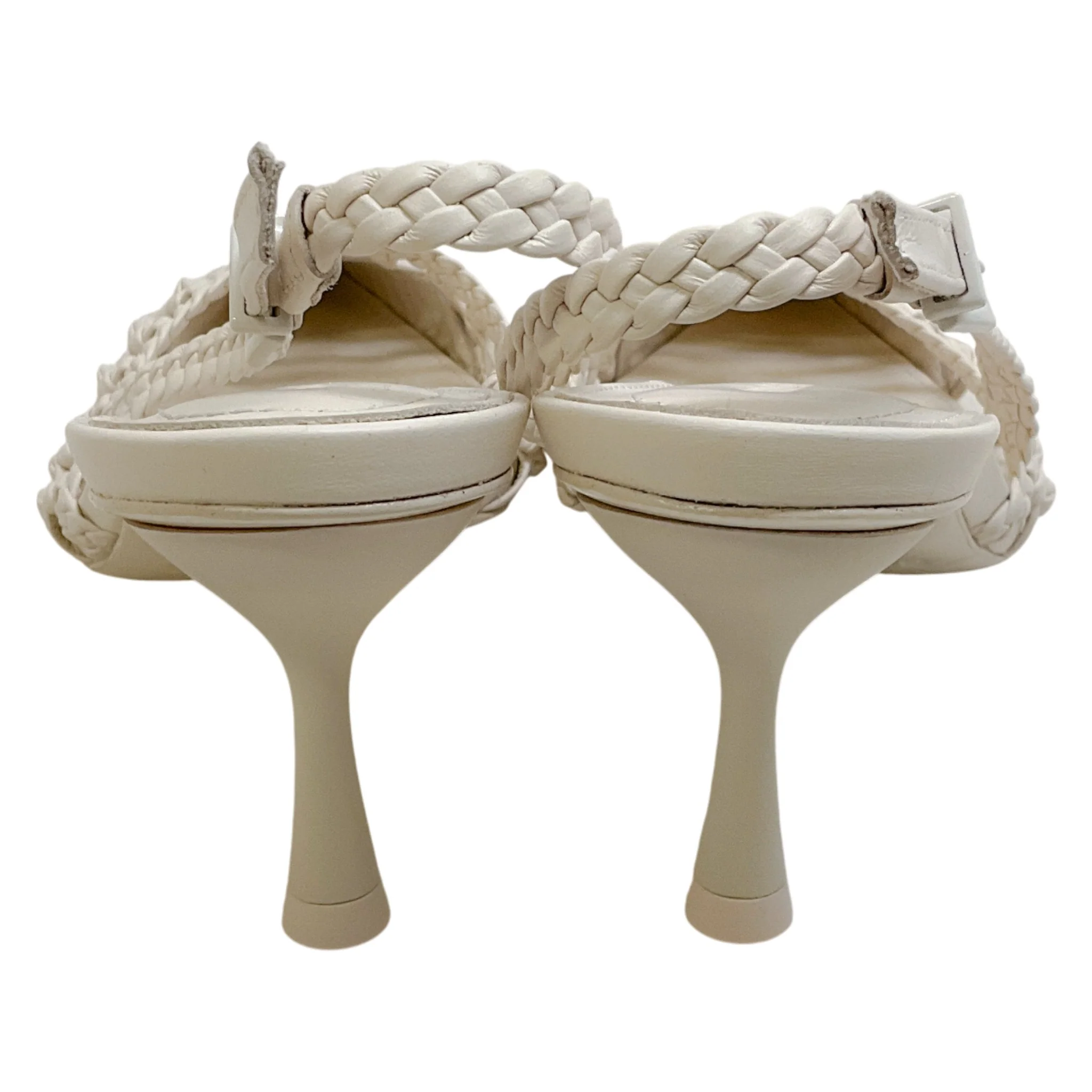 Jonathan Simkhai Ivory Leather Open Weave Slingback Pumps - Image 5
