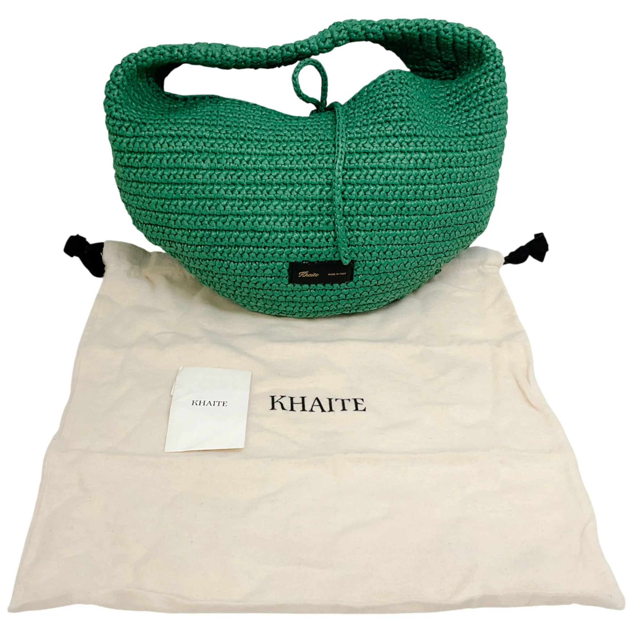 Khaite Green Raffia Medium Olivia Hobo Bag - Image 6