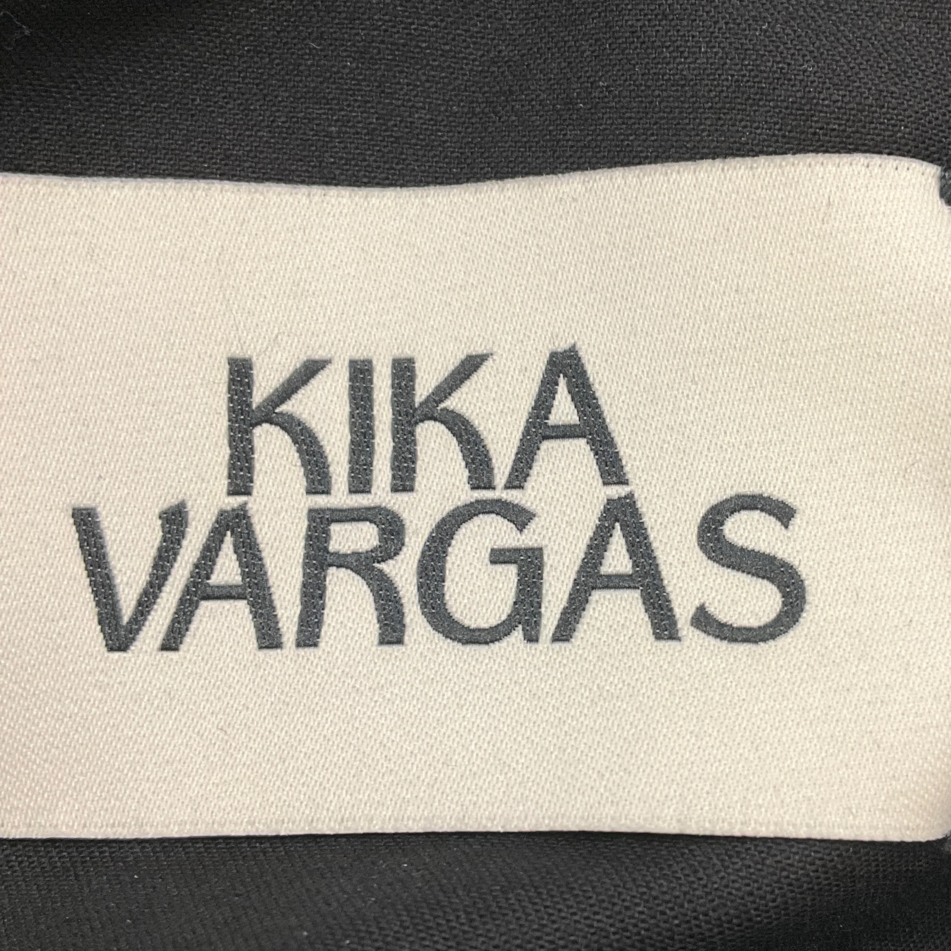 Kika Vargas Black Sygne Ruched Stretch Cotton Crewneck Midi Dress - Image 5
